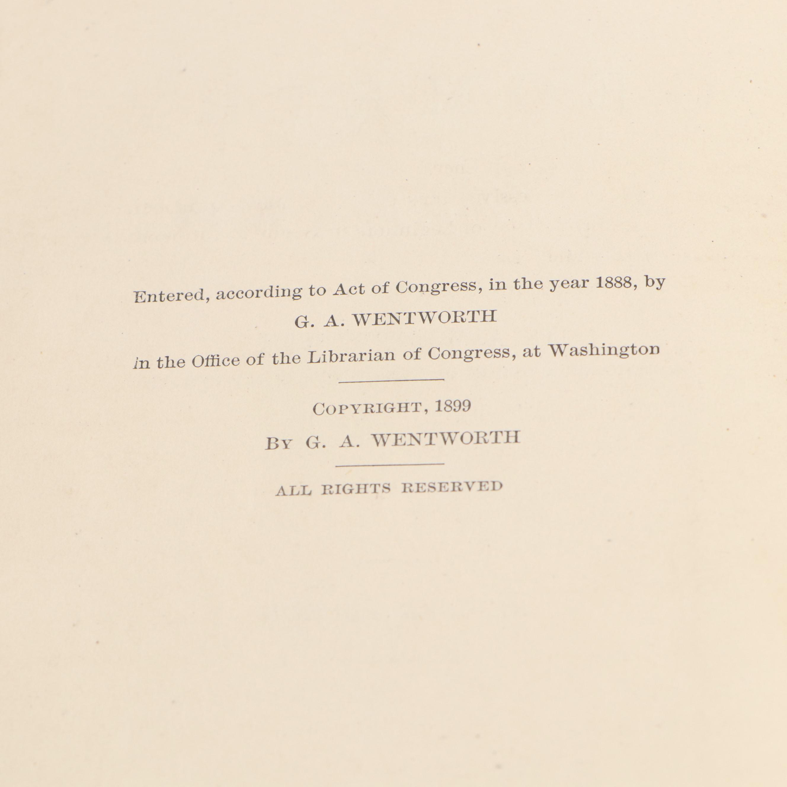 Illustrated "Plane Geometry" by G. A. Wentworth and More Nonfiction Books