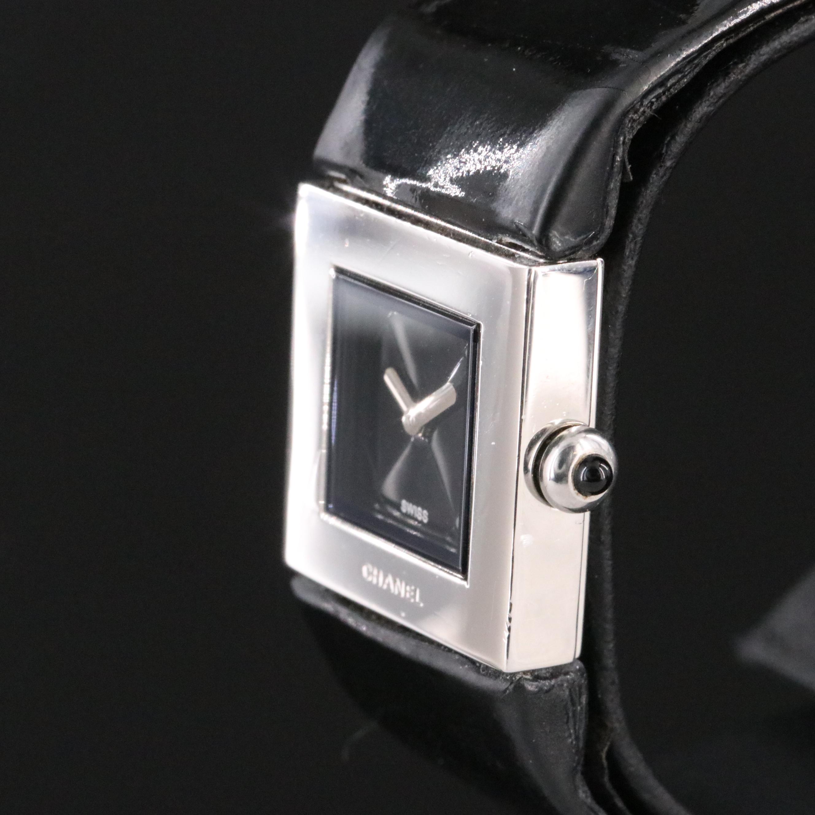 Chanel Matelasse Dial H011N 19mm Square Steel Quartz Watch