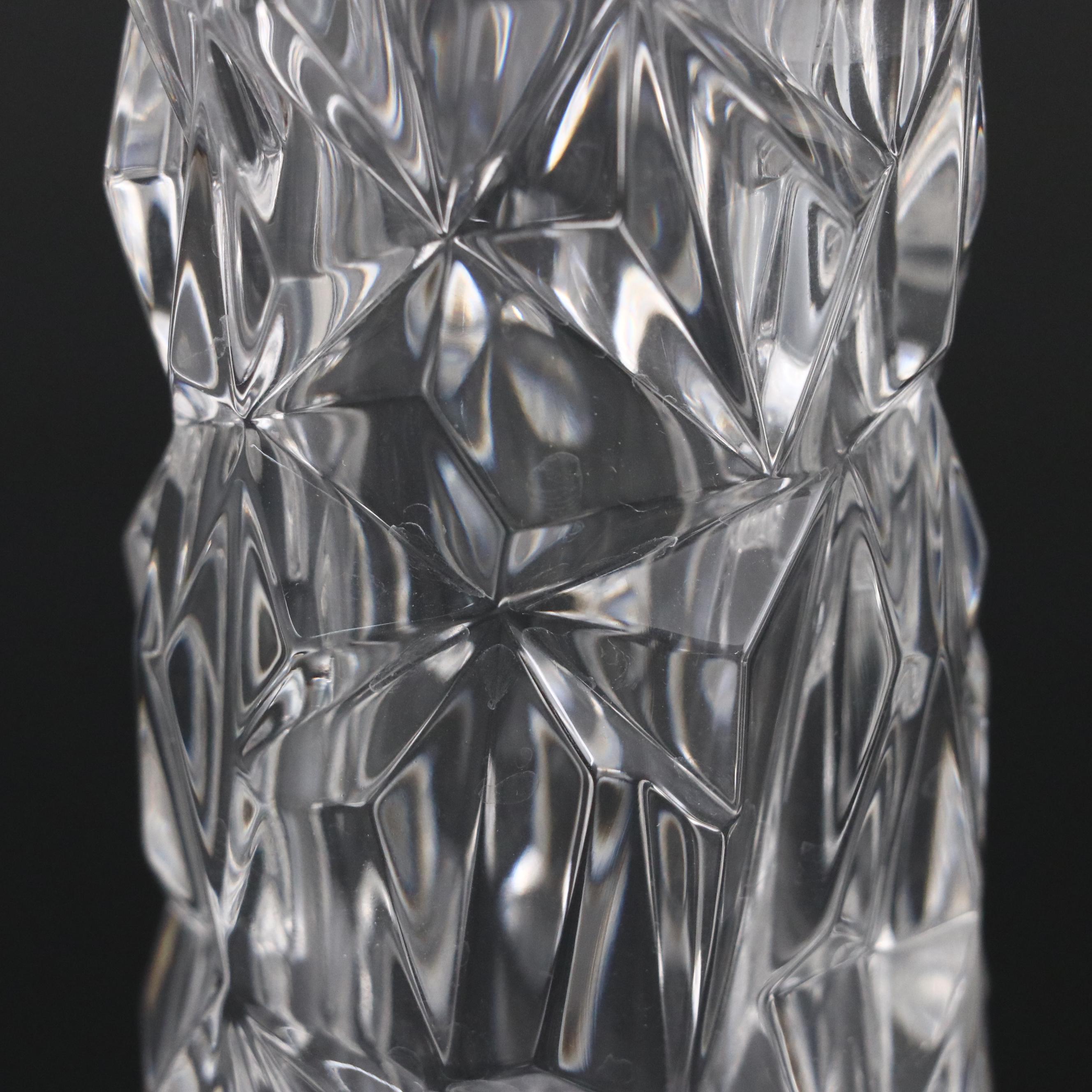 Tiffany & Co. "Rock Cut" Crystal Bud Vase