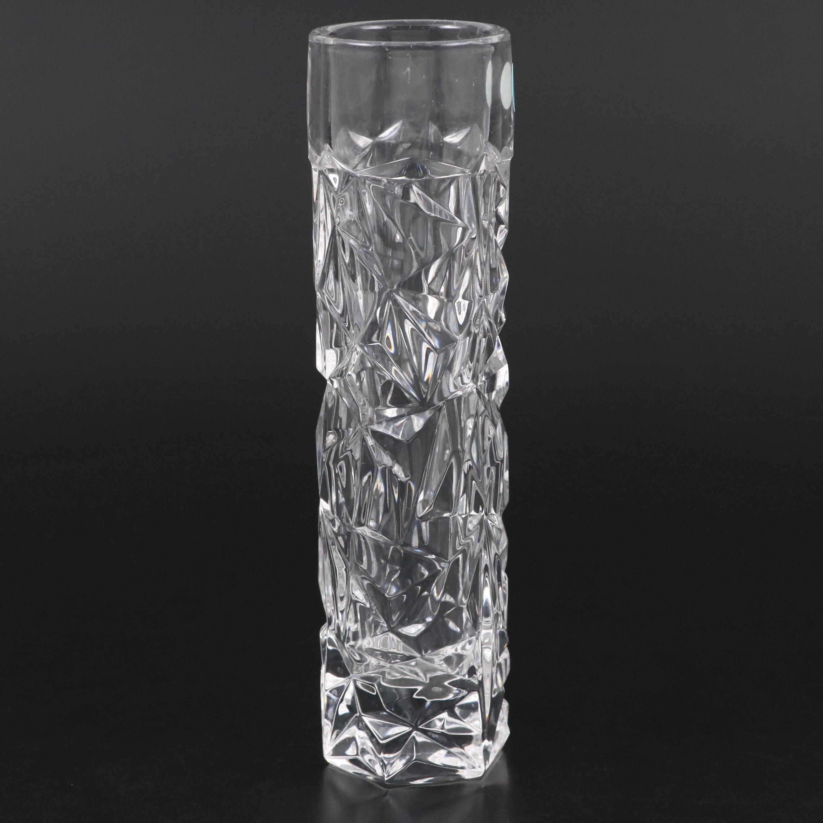 Tiffany & Co. "Rock Cut" Crystal Bud Vase