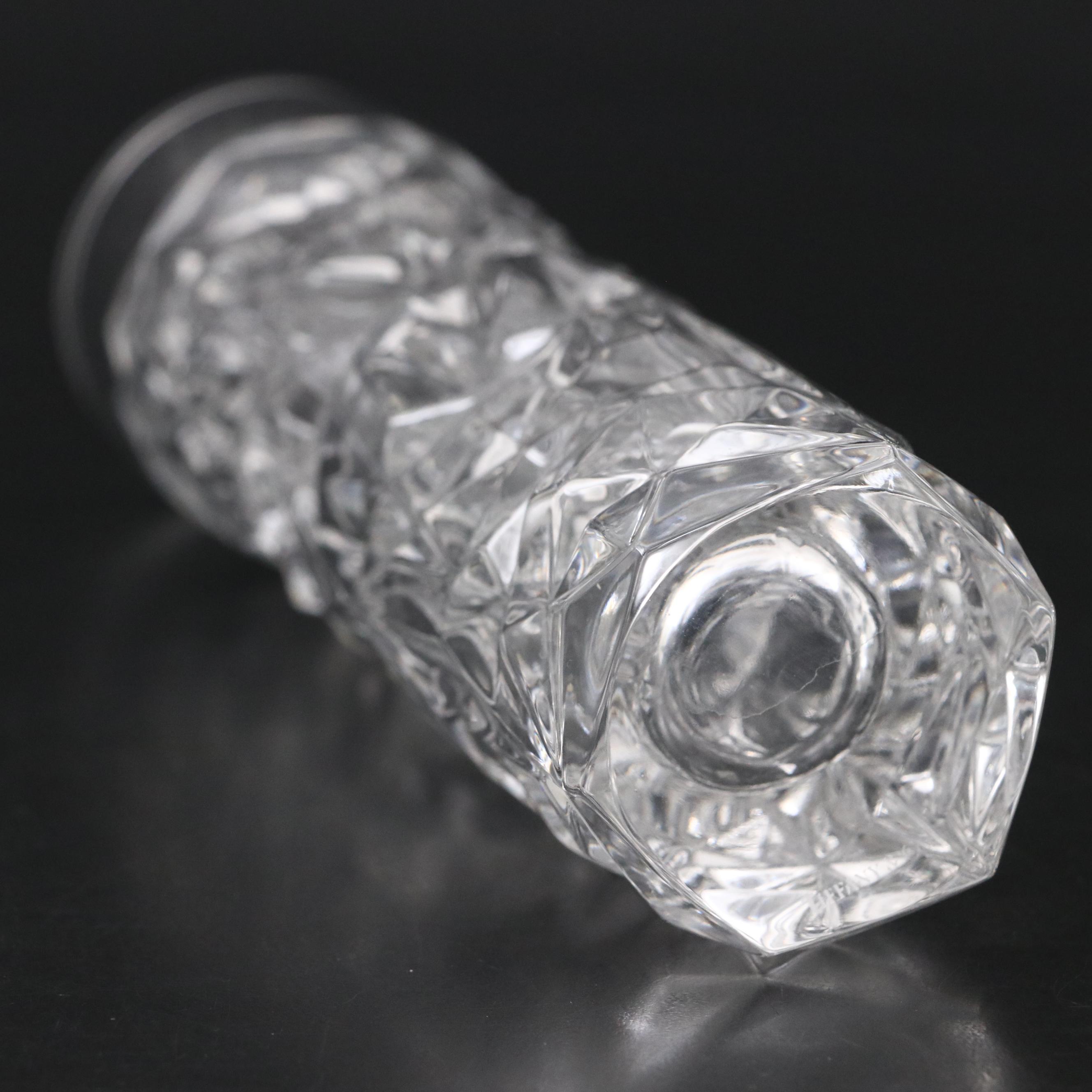 Tiffany & Co. "Rock Cut" Crystal Bud Vase