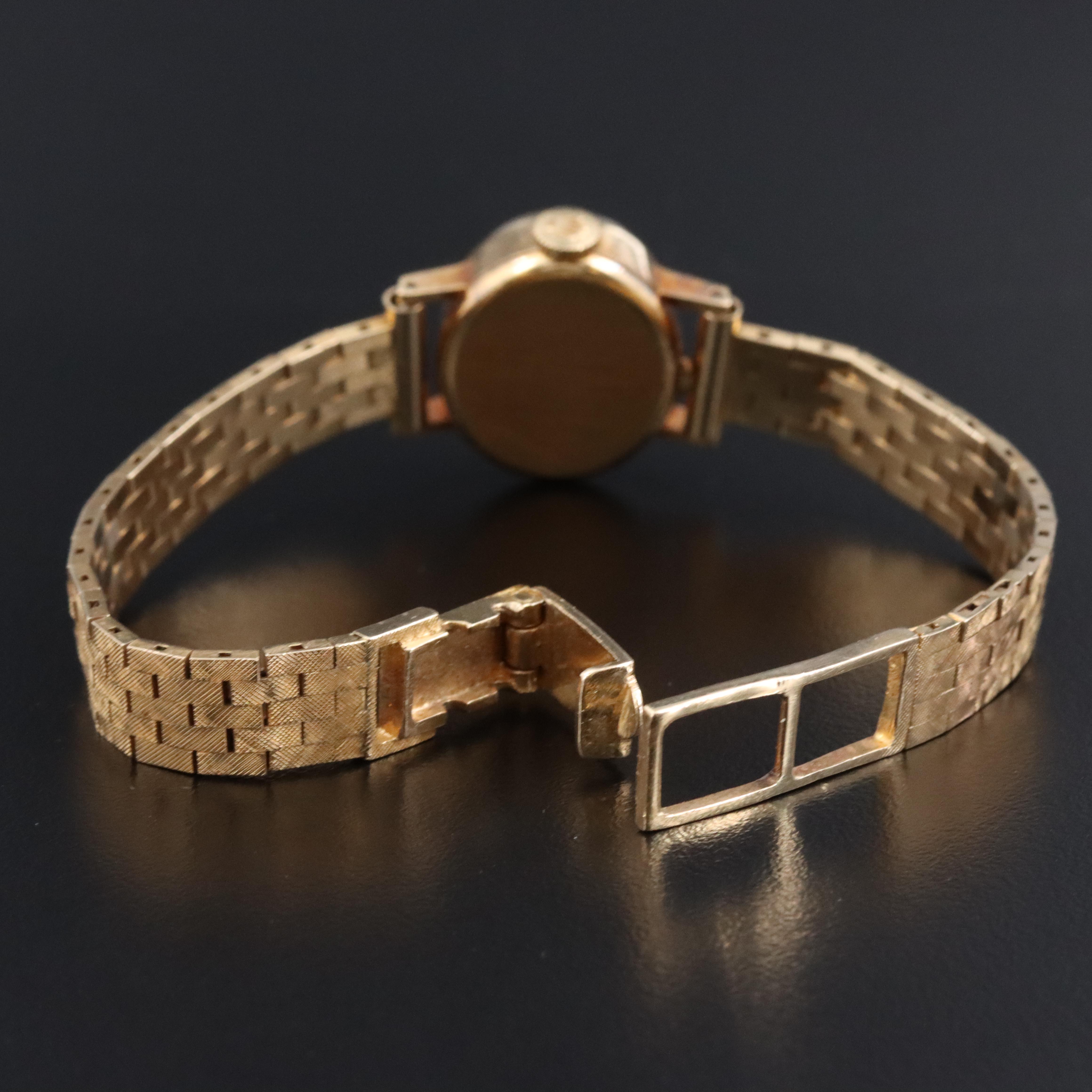 1969 18K Rolex Precision Custom 14K Band Wristwatch