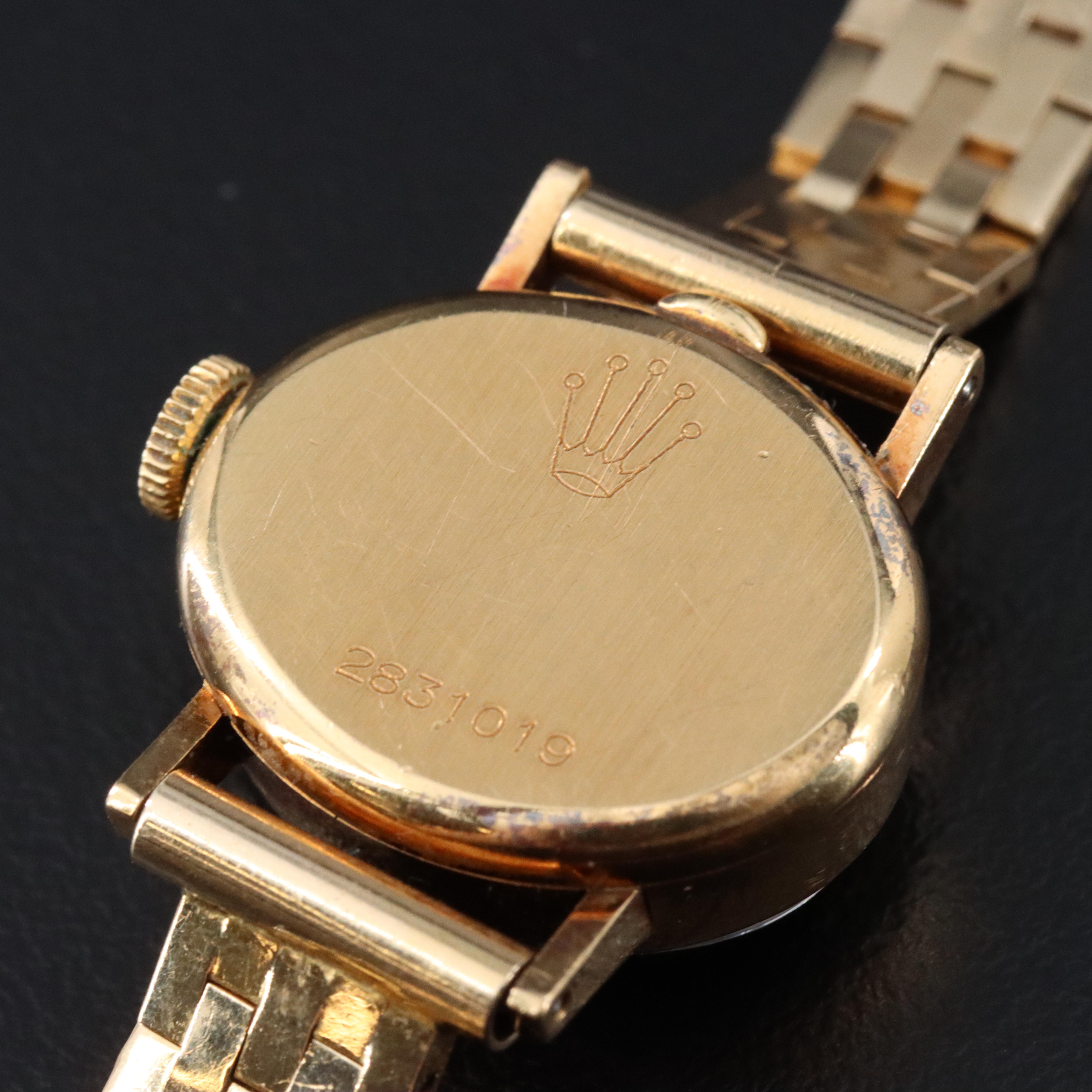 1969 18K Rolex Precision Custom 14K Band Wristwatch