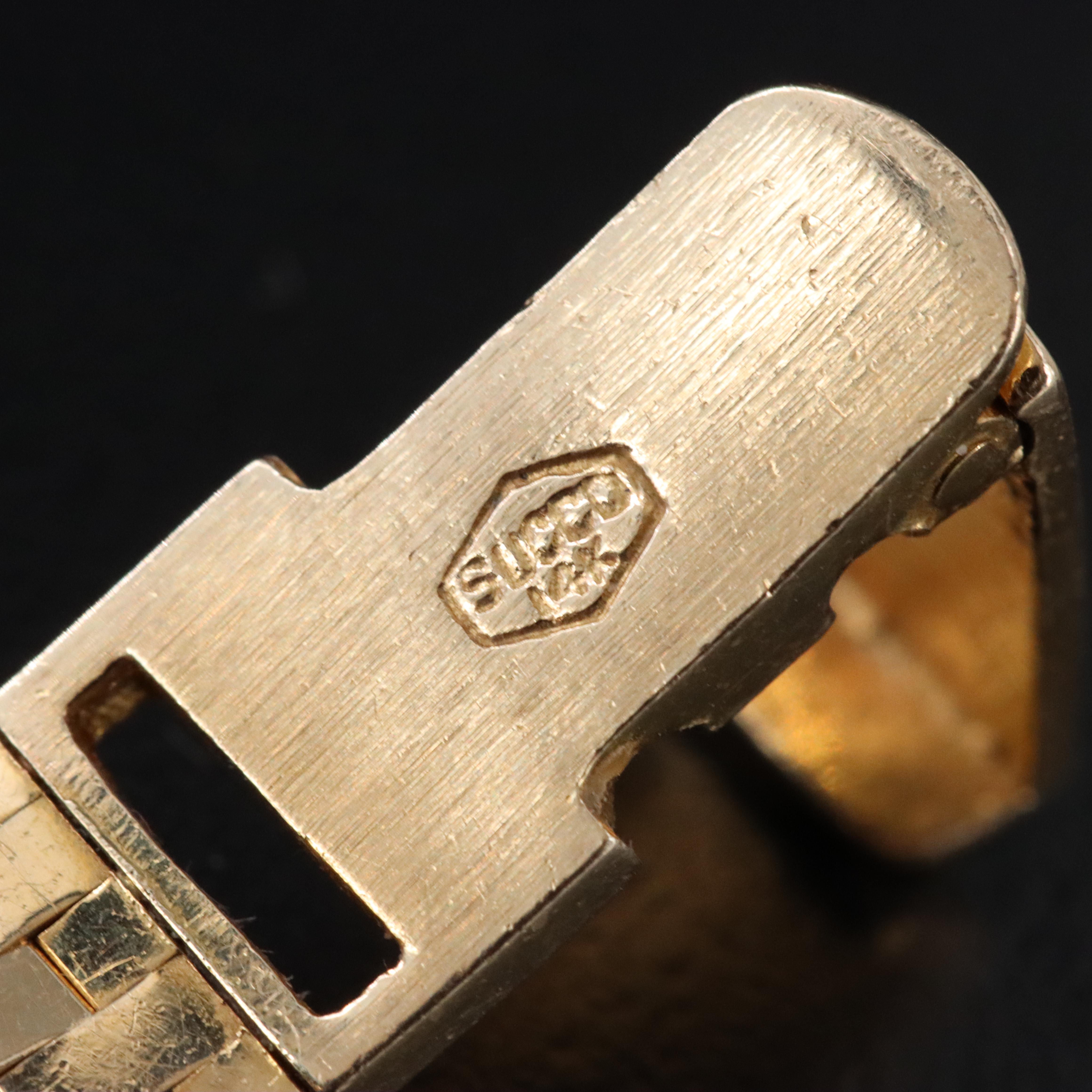 1969 18K Rolex Precision Custom 14K Band Wristwatch