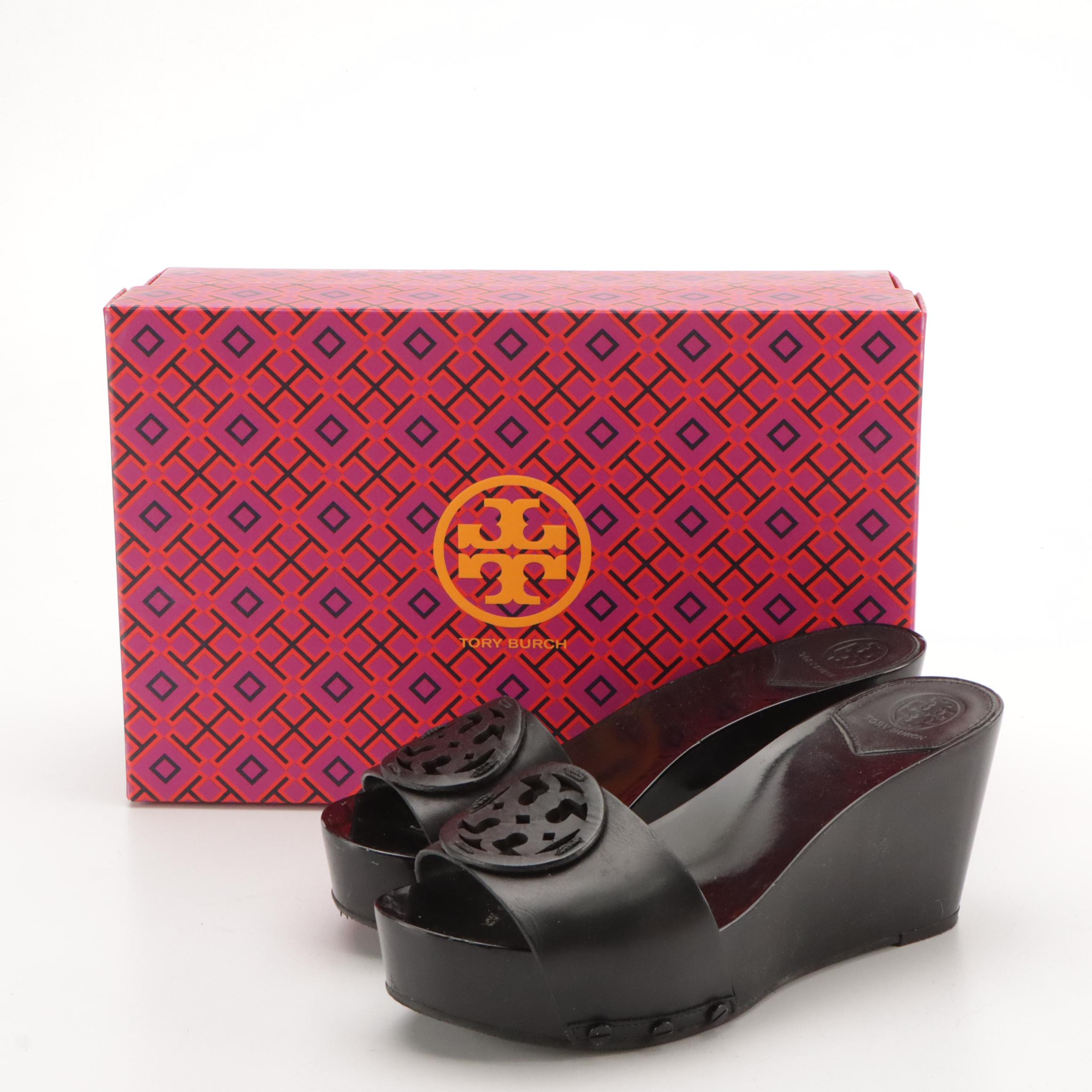 Kate Spade Bikini and Tory Burch Miller Platform Slide Wedges with Boxes