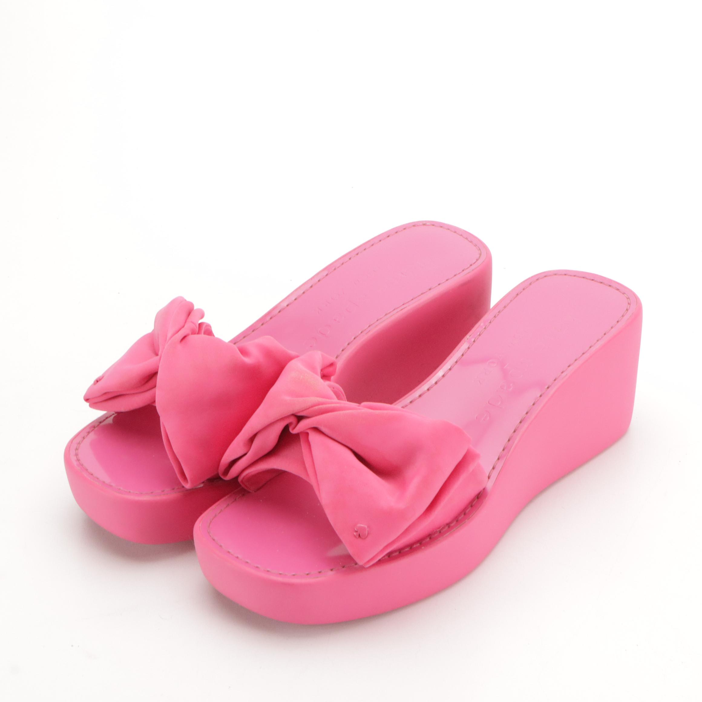 Kate Spade Bikini and Tory Burch Miller Platform Slide Wedges with Boxes