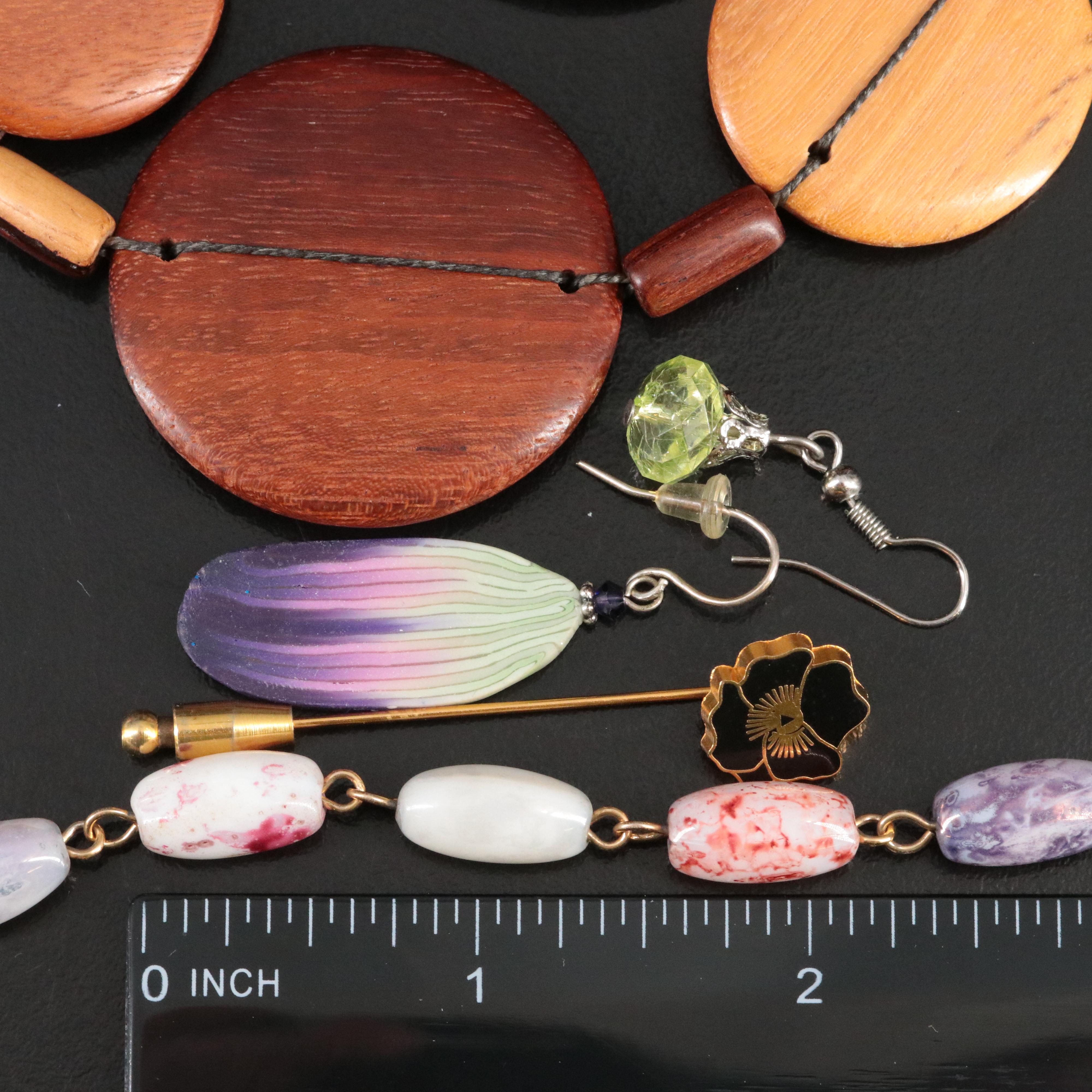 Costume Jewelry Collection Featuring Wood, Glass and Ceramic