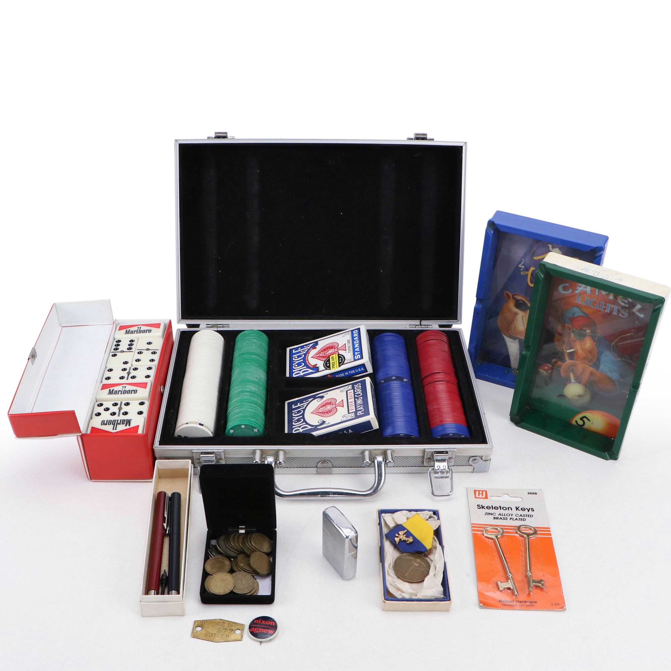 Camel "Joe's Place" & "Camel Lights" Plastic Ashtrays,  Poker Sets and More