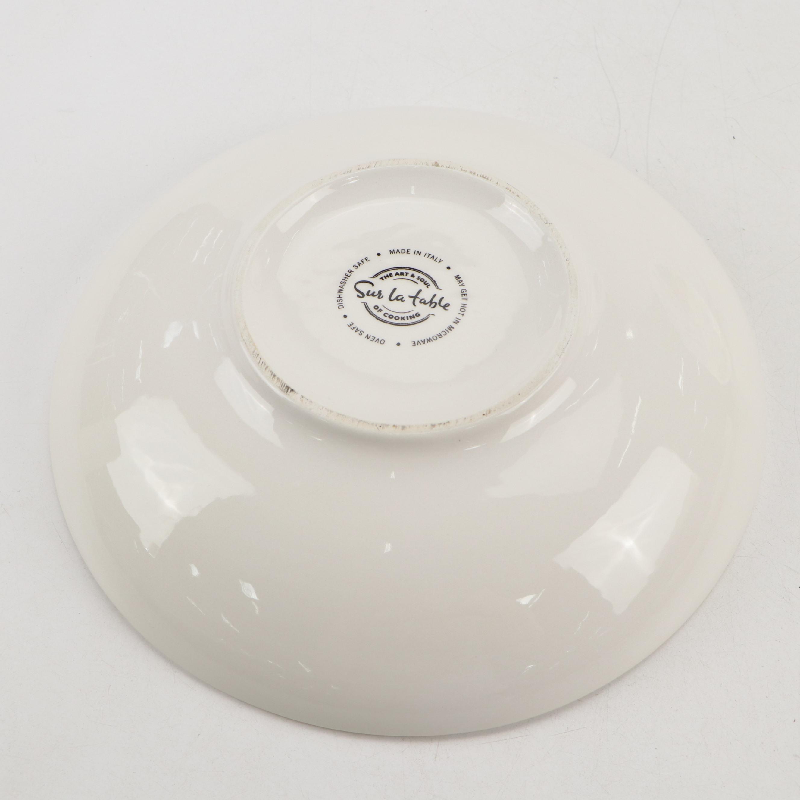 Sur La Table Ceramic Tuscan Landscape Oval Platter and Serving Pieces