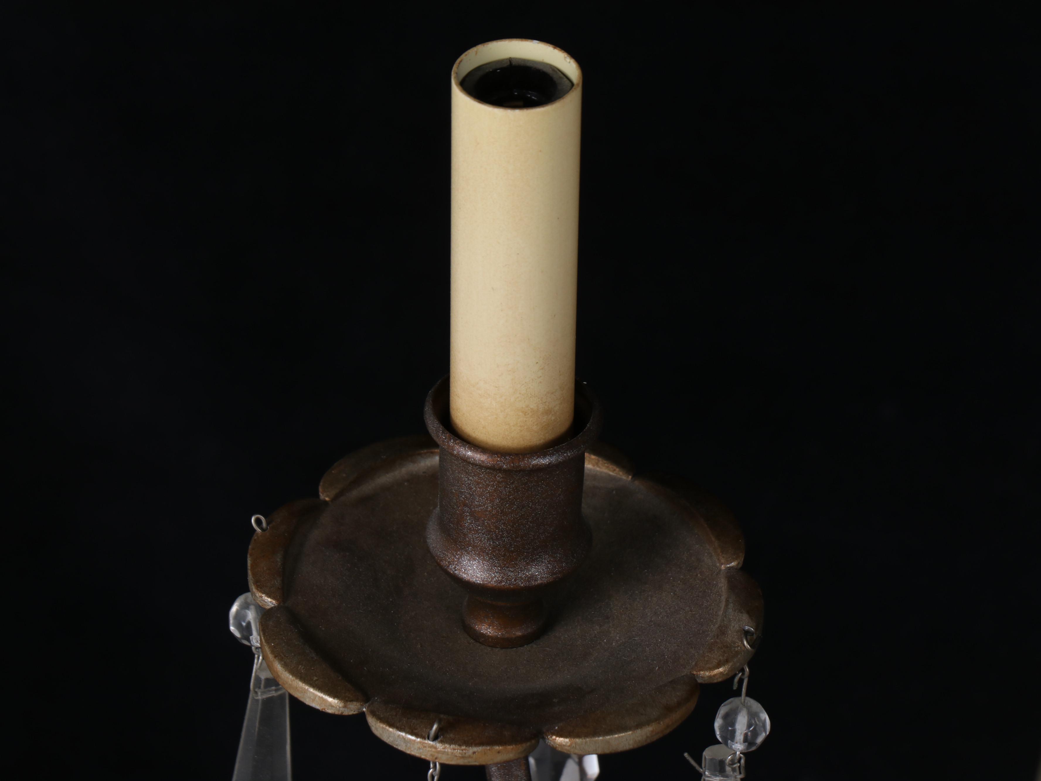 French Empire Style Crystal and Brass Chandelier