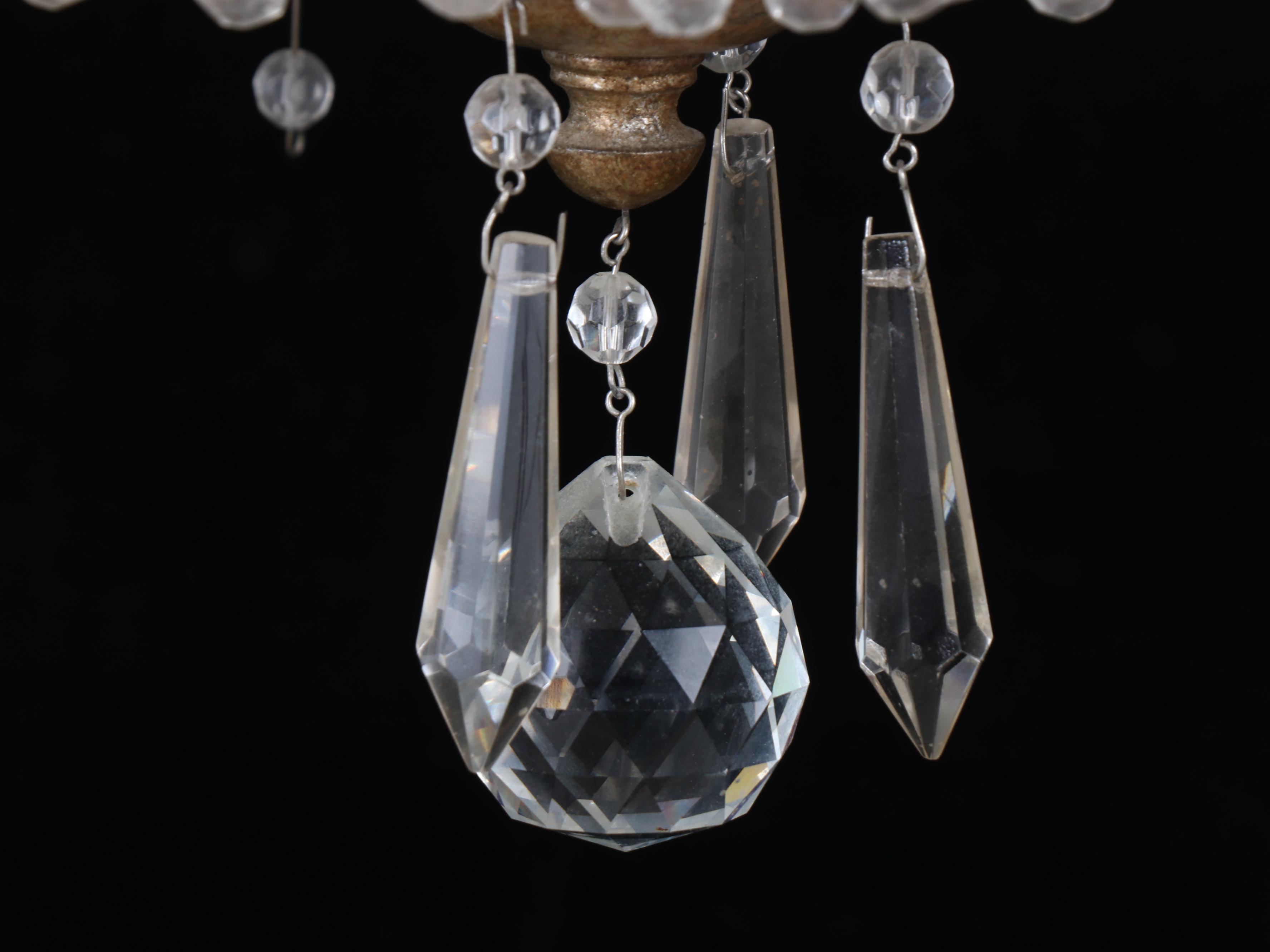 French Empire Style Crystal and Brass Chandelier