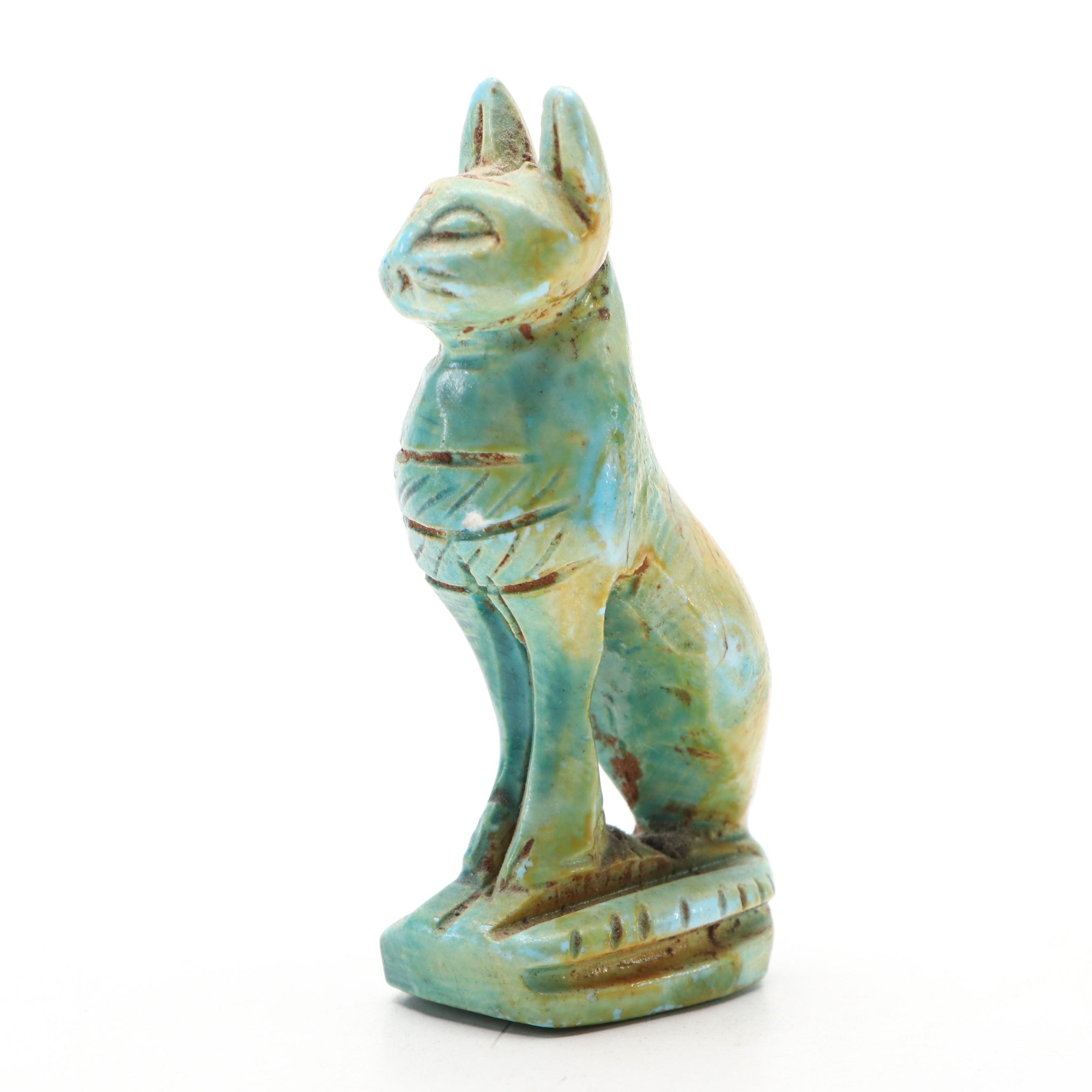 Egyptian Faïence Cat Figurine