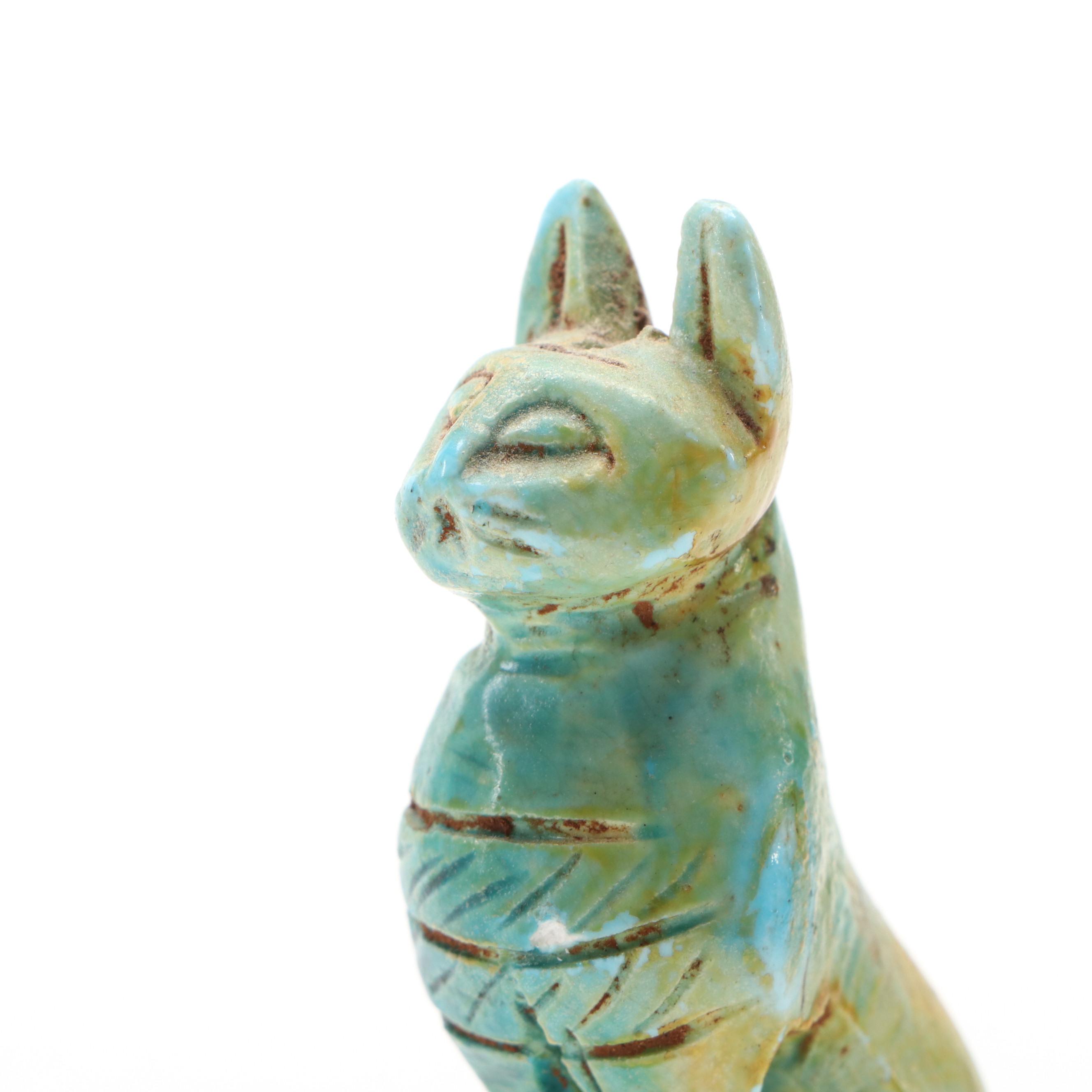 Egyptian Faïence Cat Figurine