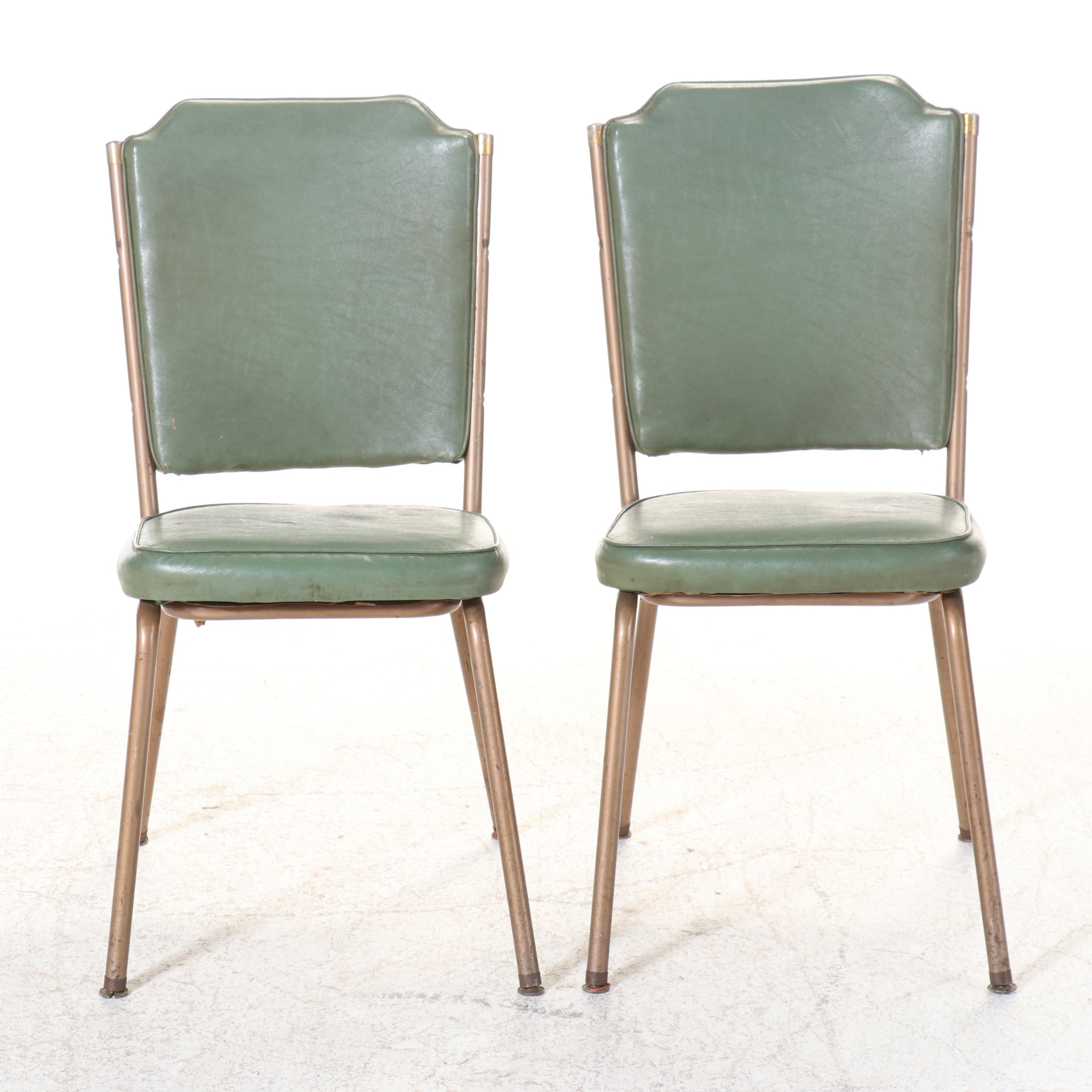 Pair of Queen City Dinettes "Duchess Line" Steel and Vinyl Side Chairs
