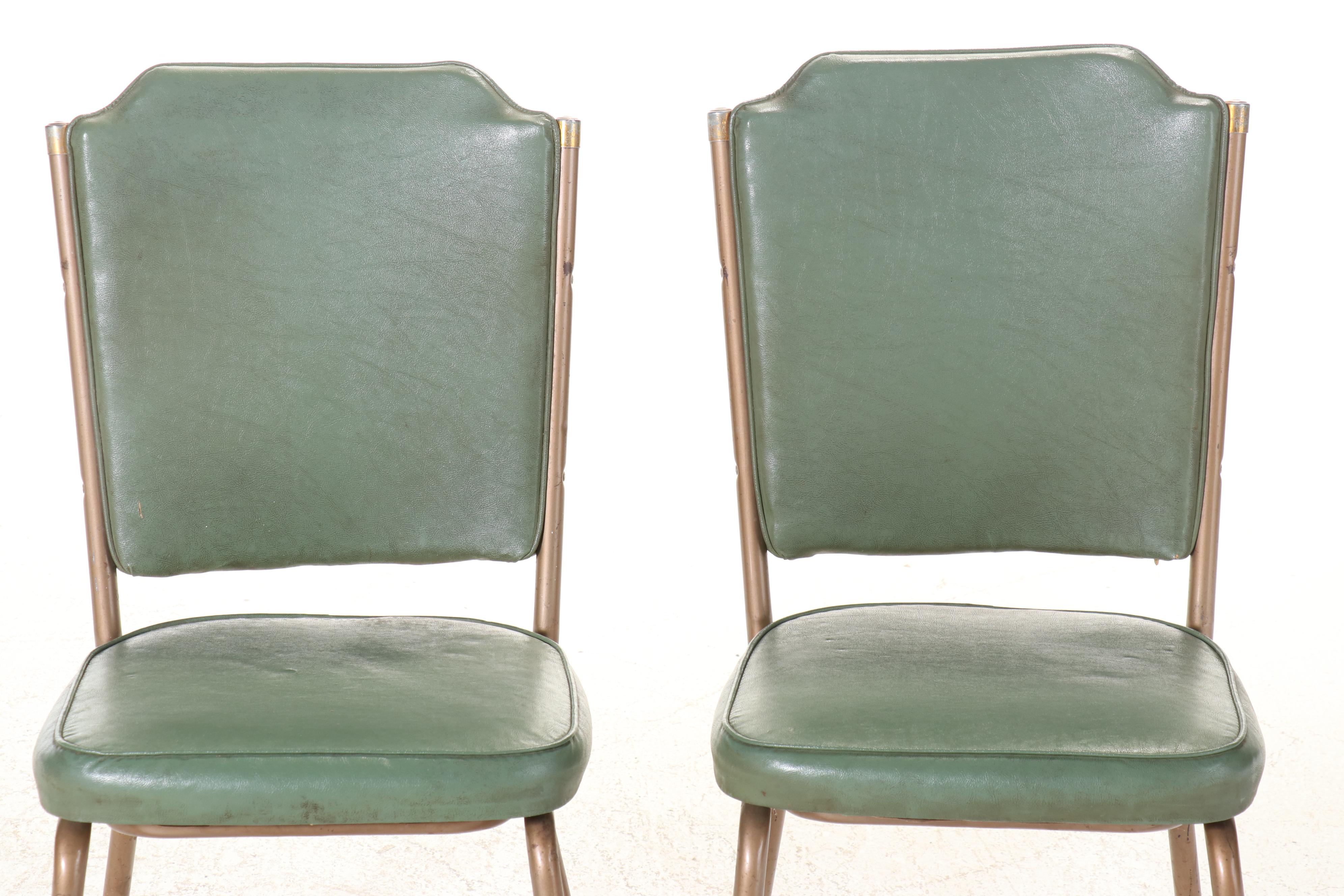 Pair of Queen City Dinettes "Duchess Line" Steel and Vinyl Side Chairs