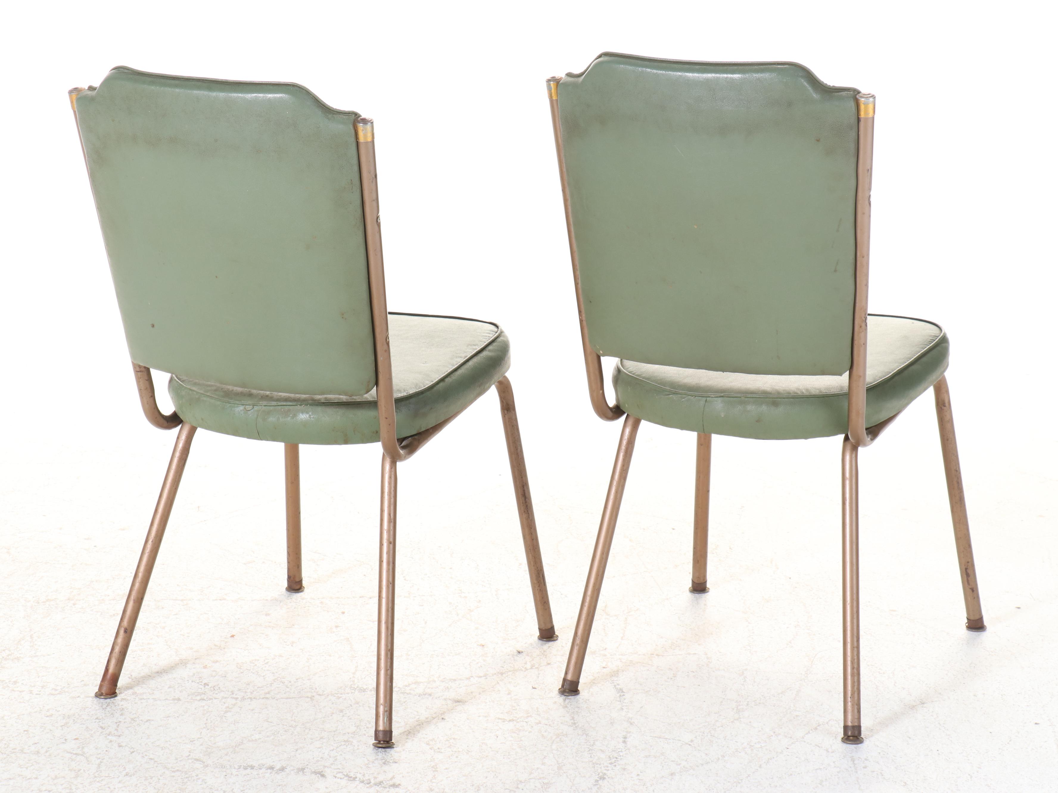 Pair of Queen City Dinettes "Duchess Line" Steel and Vinyl Side Chairs