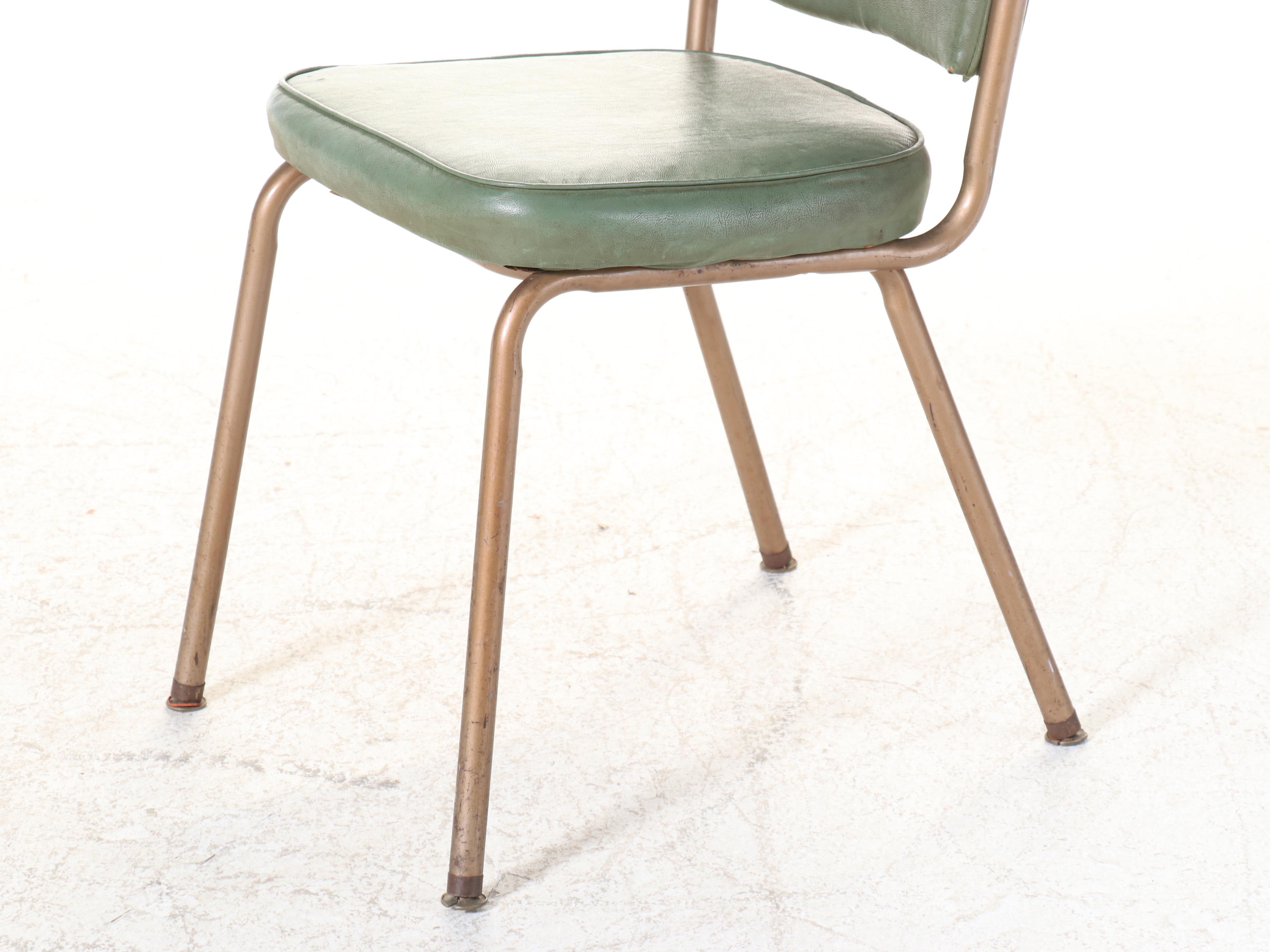 Pair of Queen City Dinettes "Duchess Line" Steel and Vinyl Side Chairs