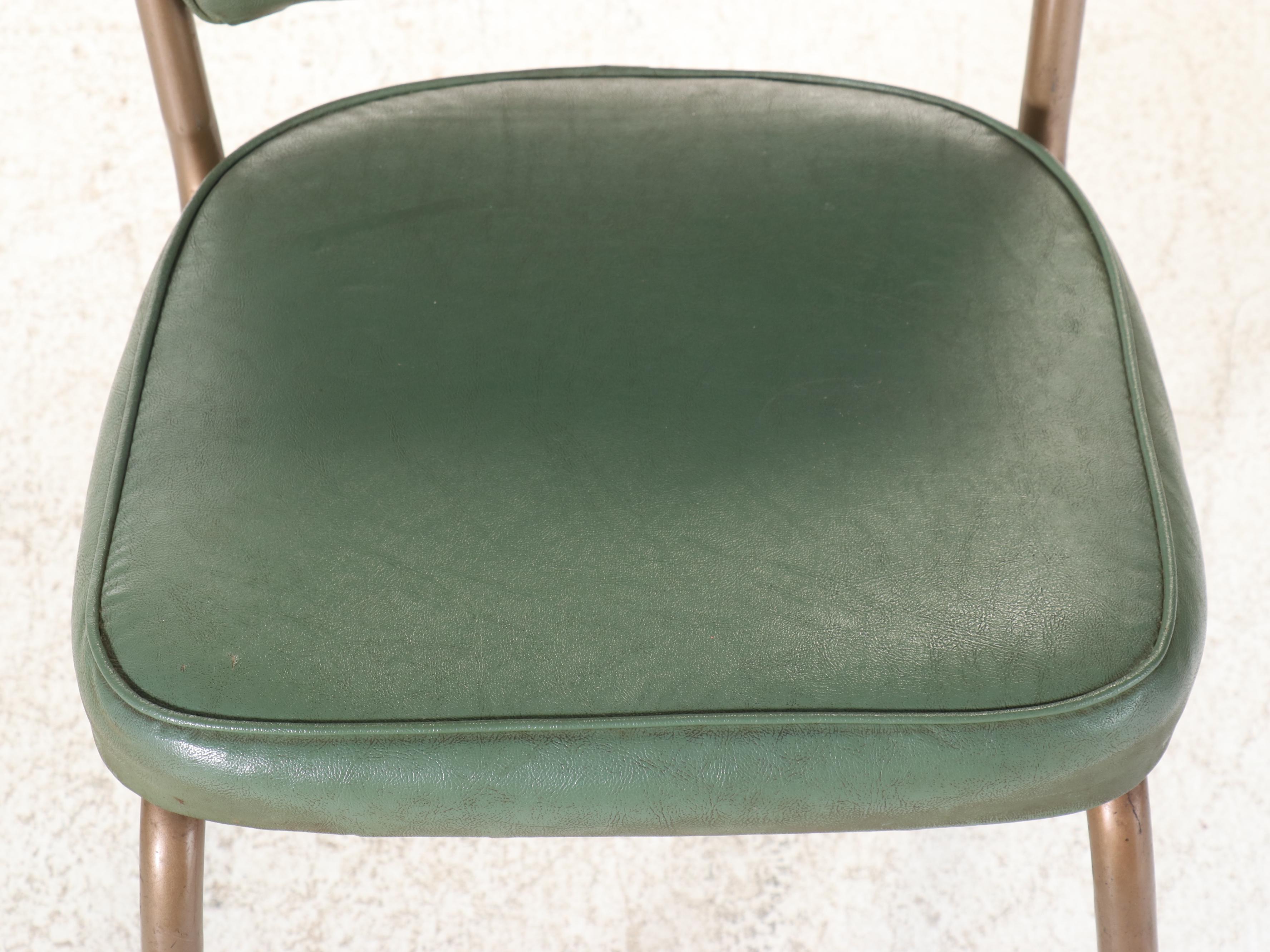 Pair of Queen City Dinettes "Duchess Line" Steel and Vinyl Side Chairs