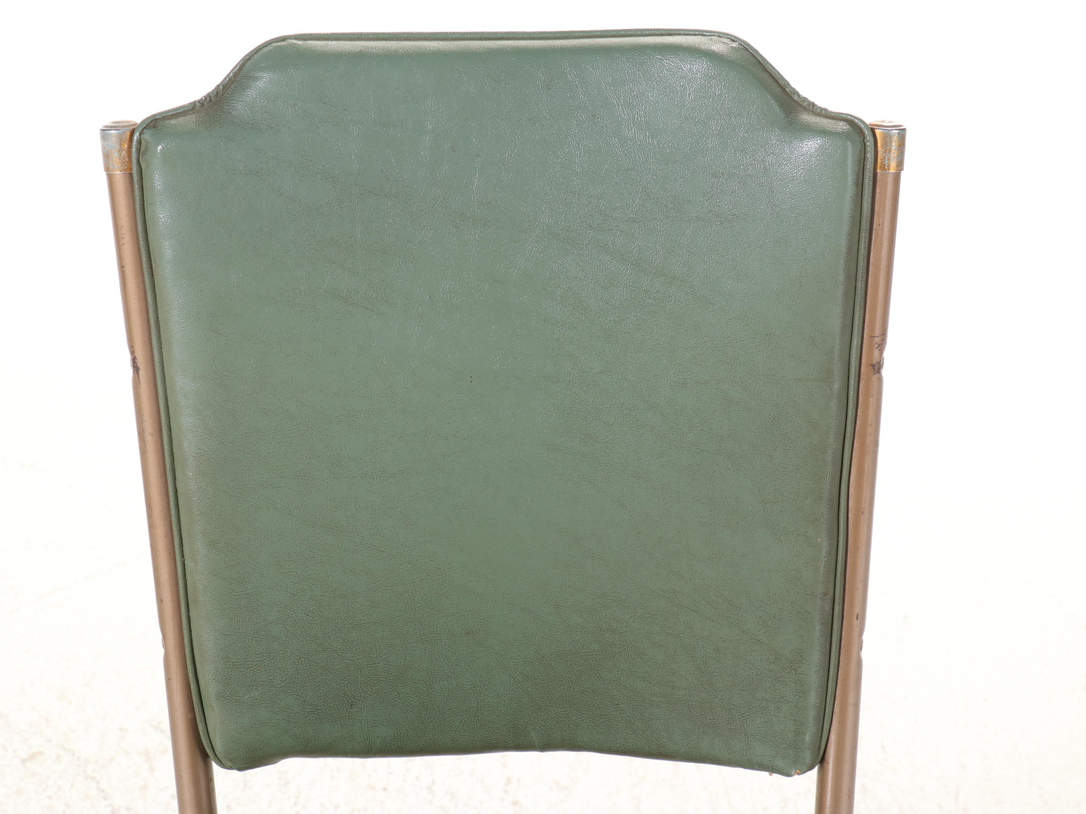 Pair of Queen City Dinettes "Duchess Line" Steel and Vinyl Side Chairs