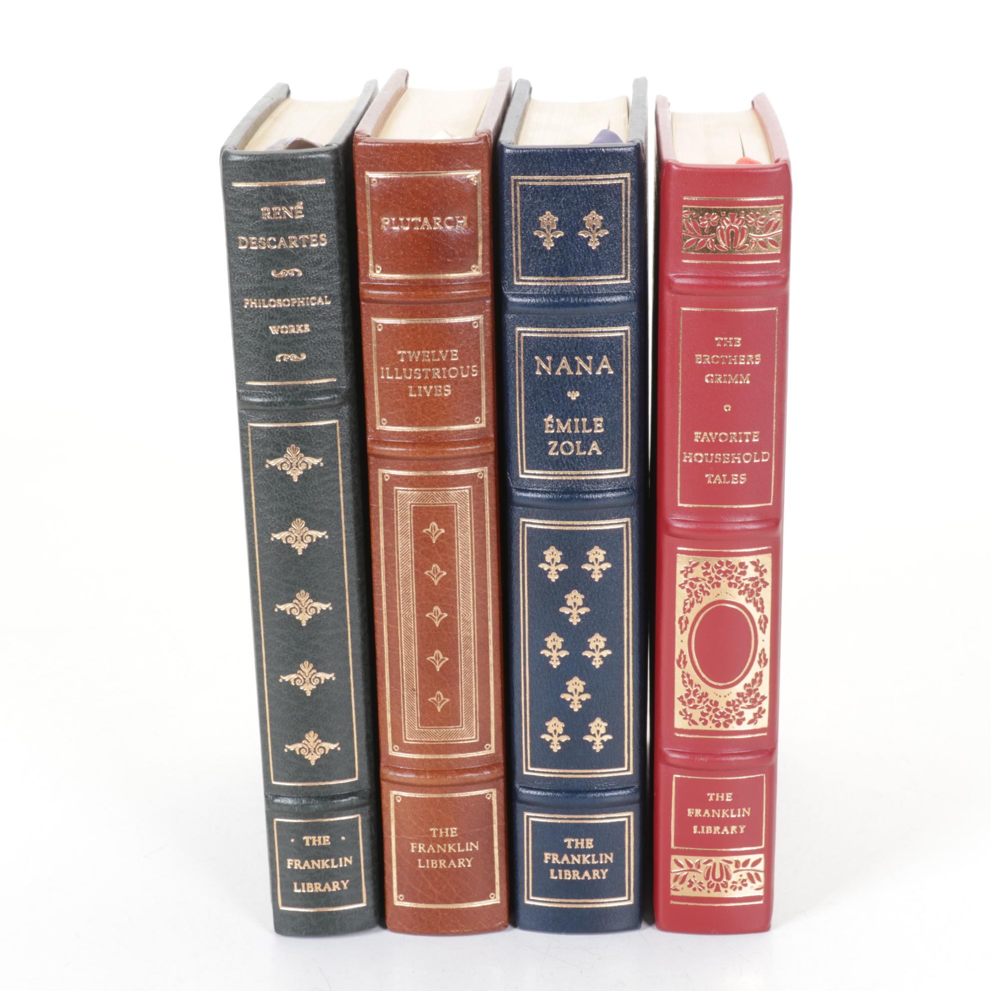 Franklin Library Collection of Five Leather-Bound Personal Library Books