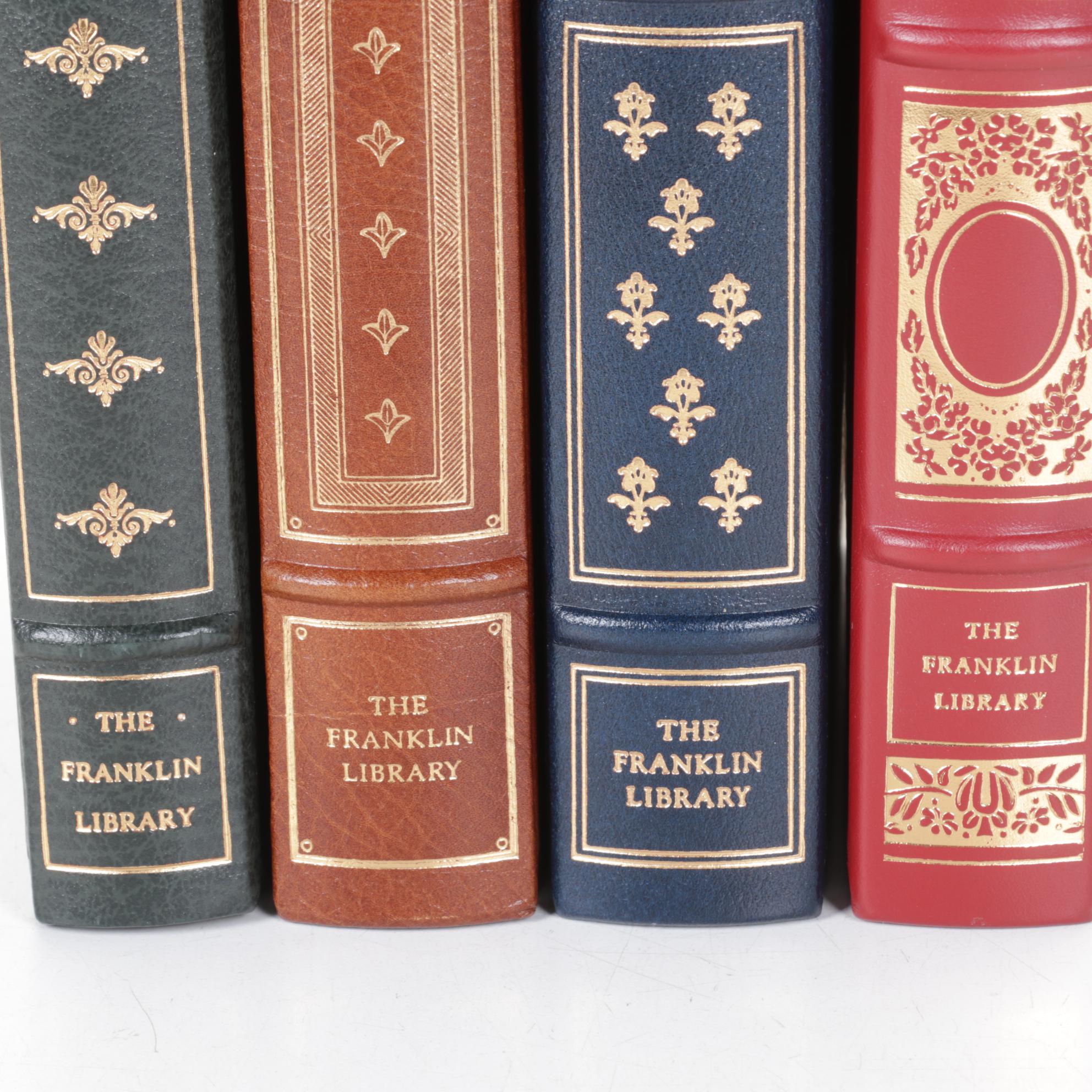 Franklin Library Collection of Five Leather-Bound Personal Library Books