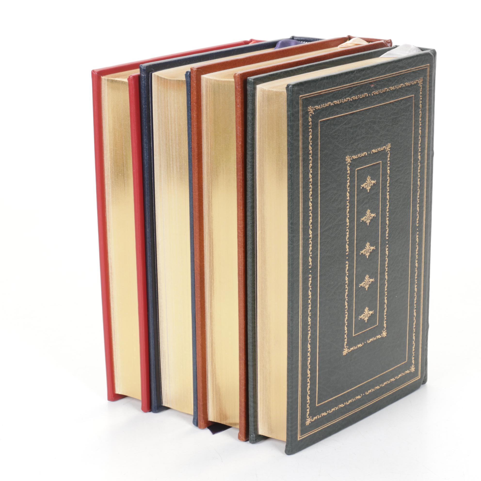 Franklin Library Collection of Five Leather-Bound Personal Library Books