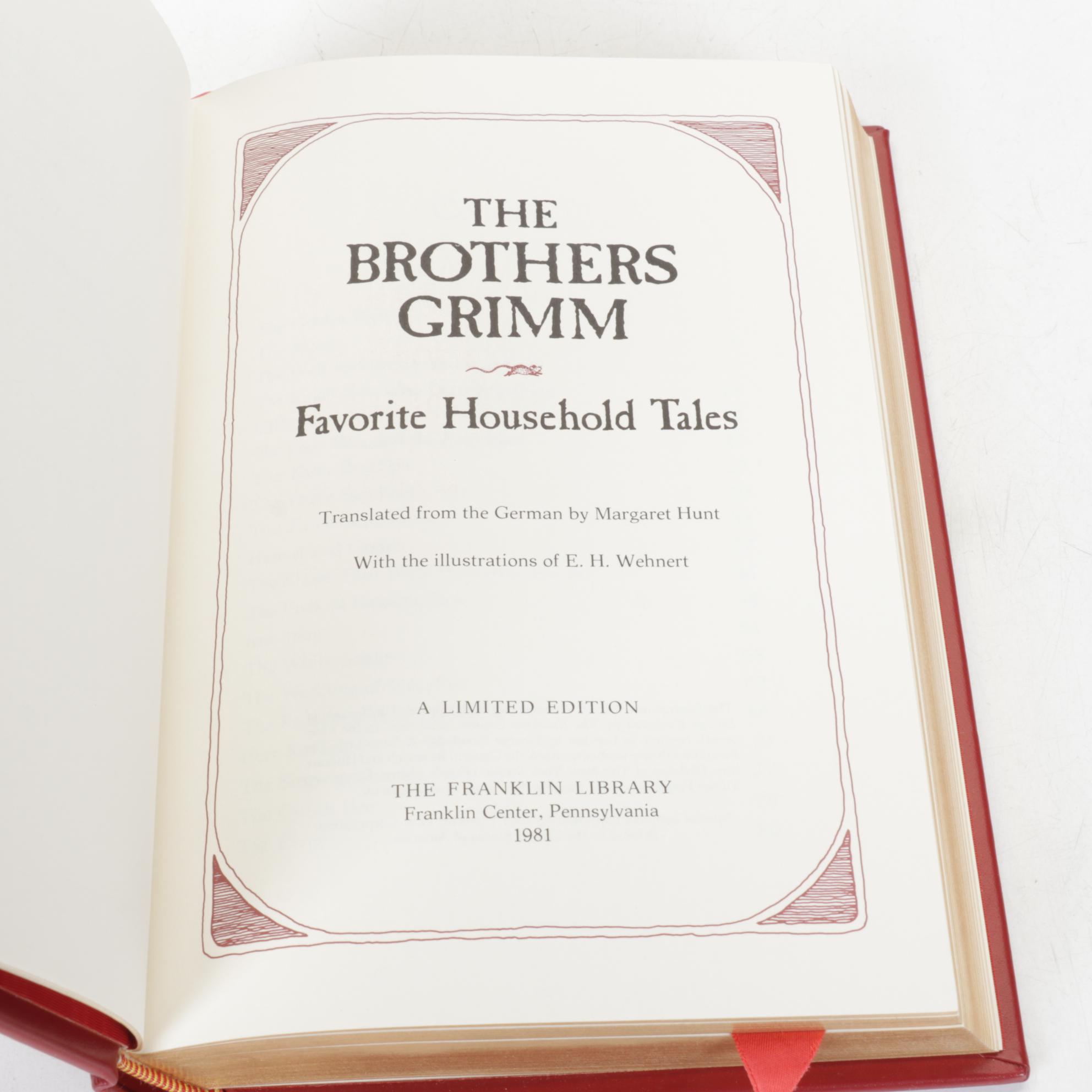 Franklin Library Collection of Five Leather-Bound Personal Library Books