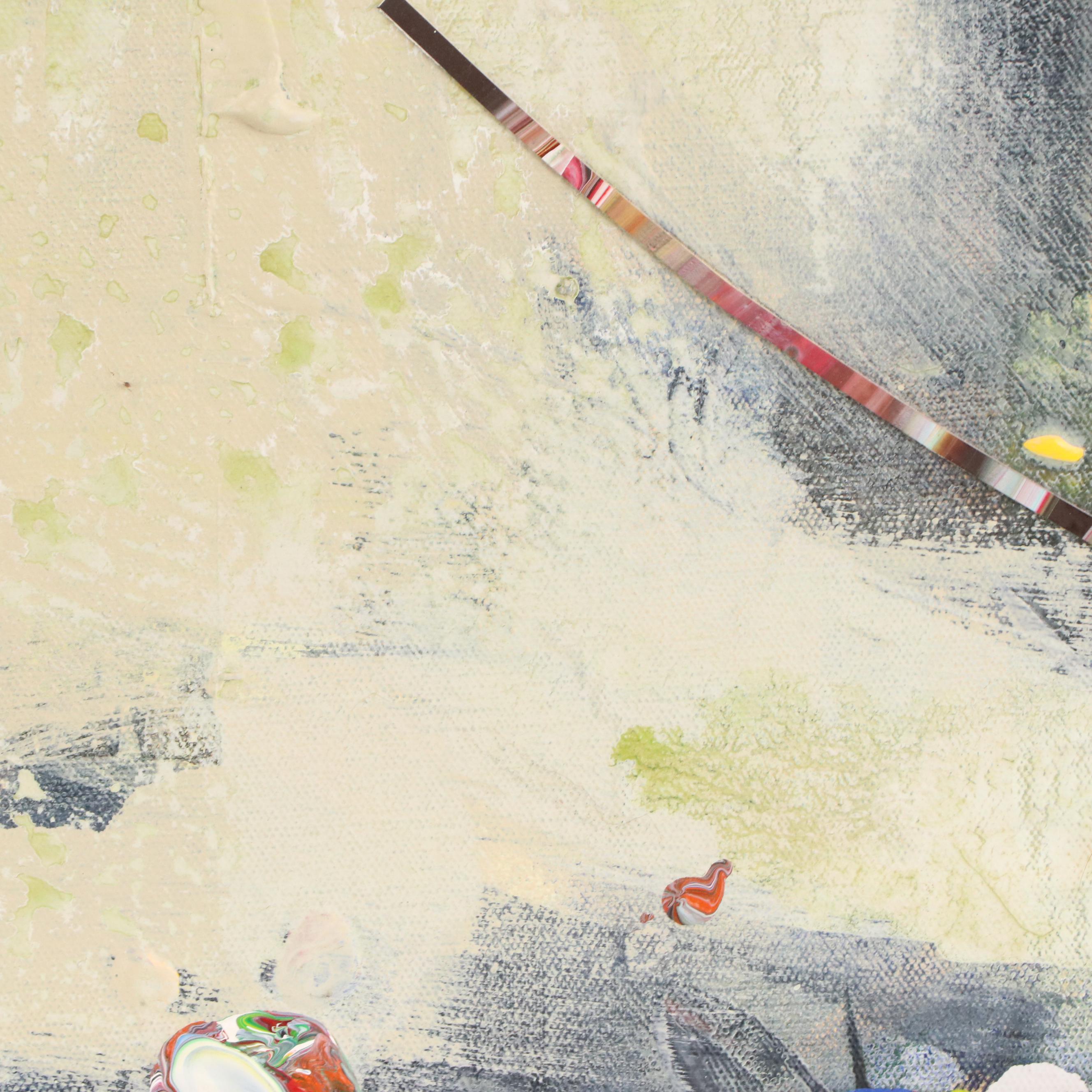 Abstract Modern Mixed Media Painting, 1985