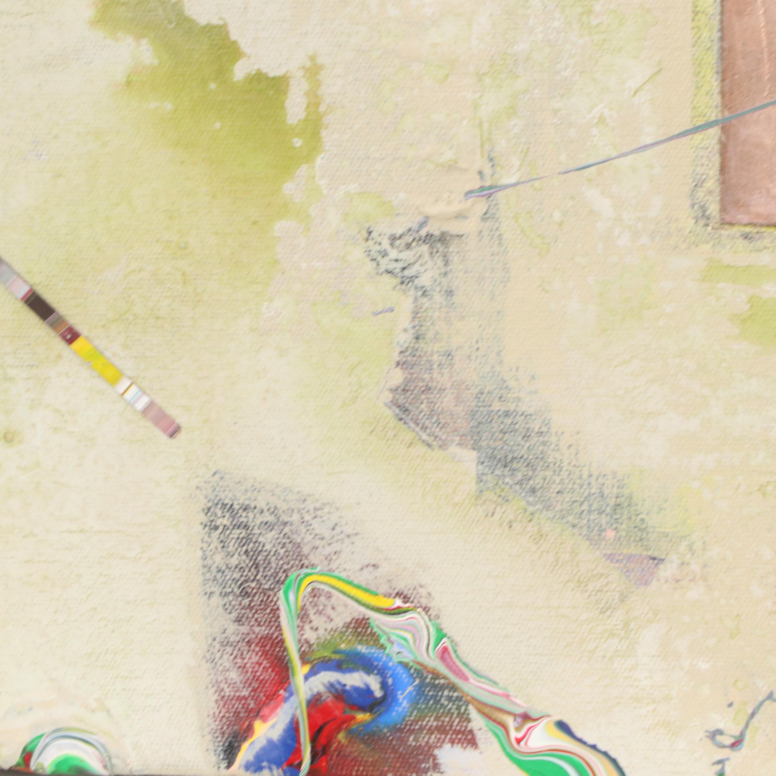 Abstract Modern Mixed Media Painting, 1985