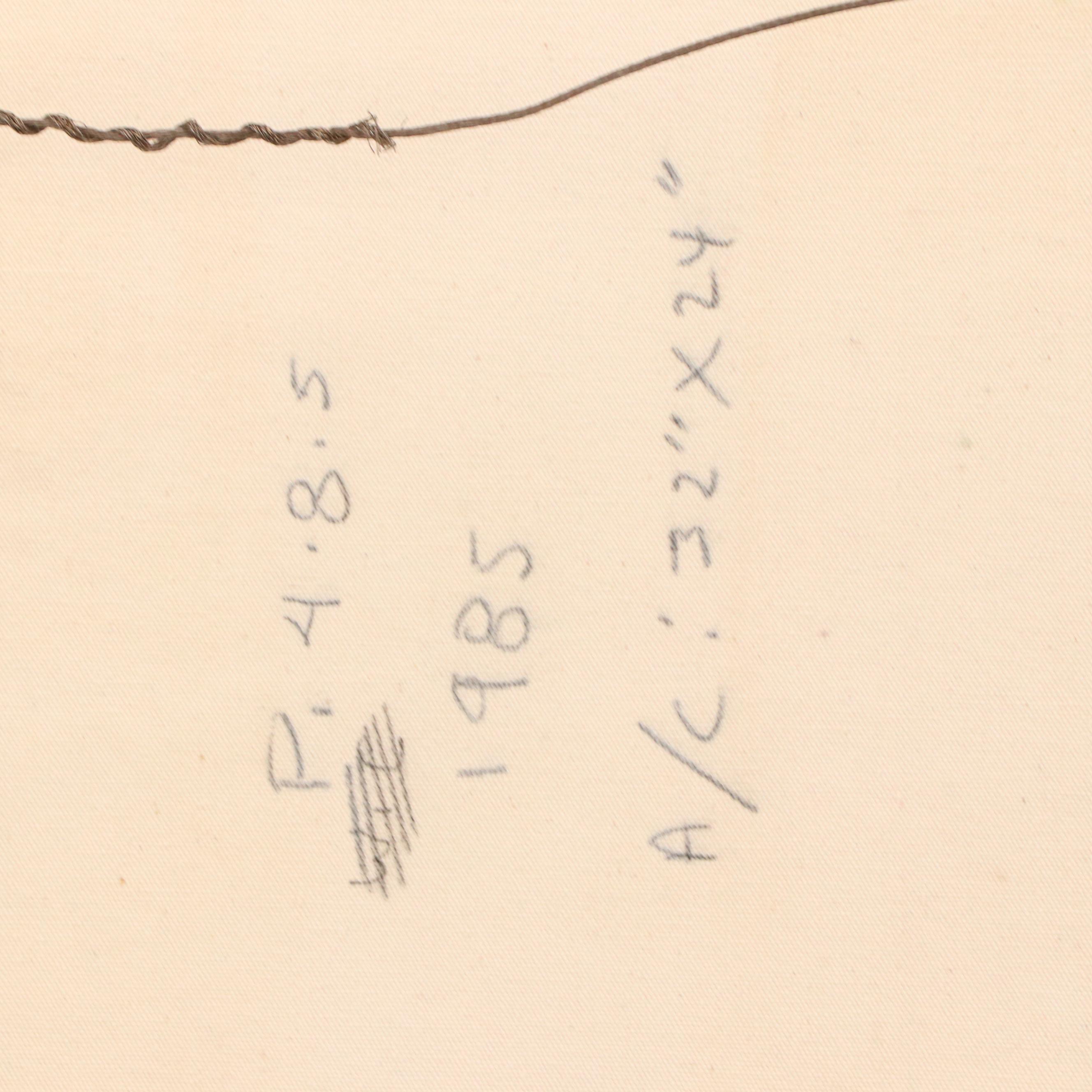 Abstract Modern Mixed Media Painting, 1985