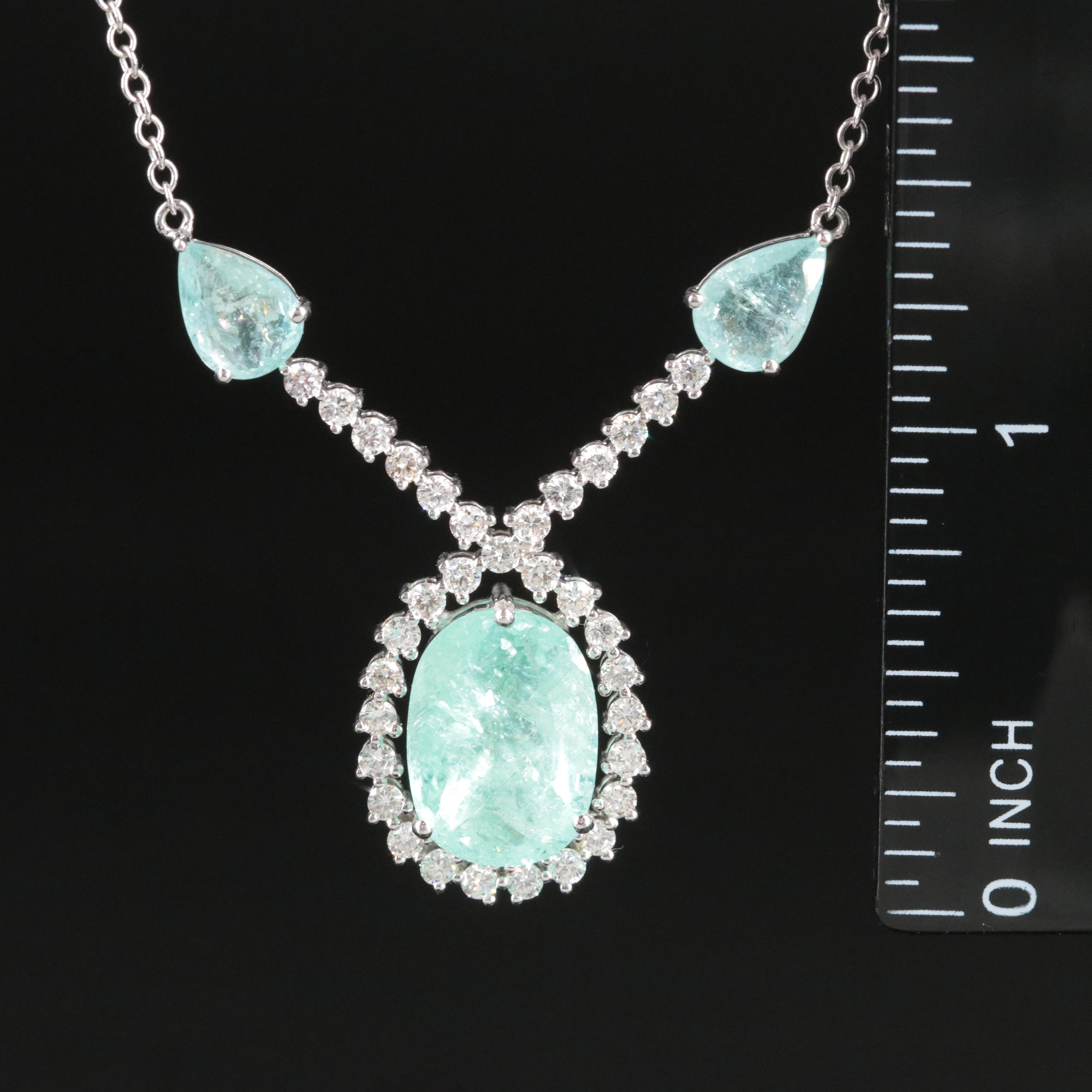 14K Tourmaline and 1.13 CTW Diamond Necklace