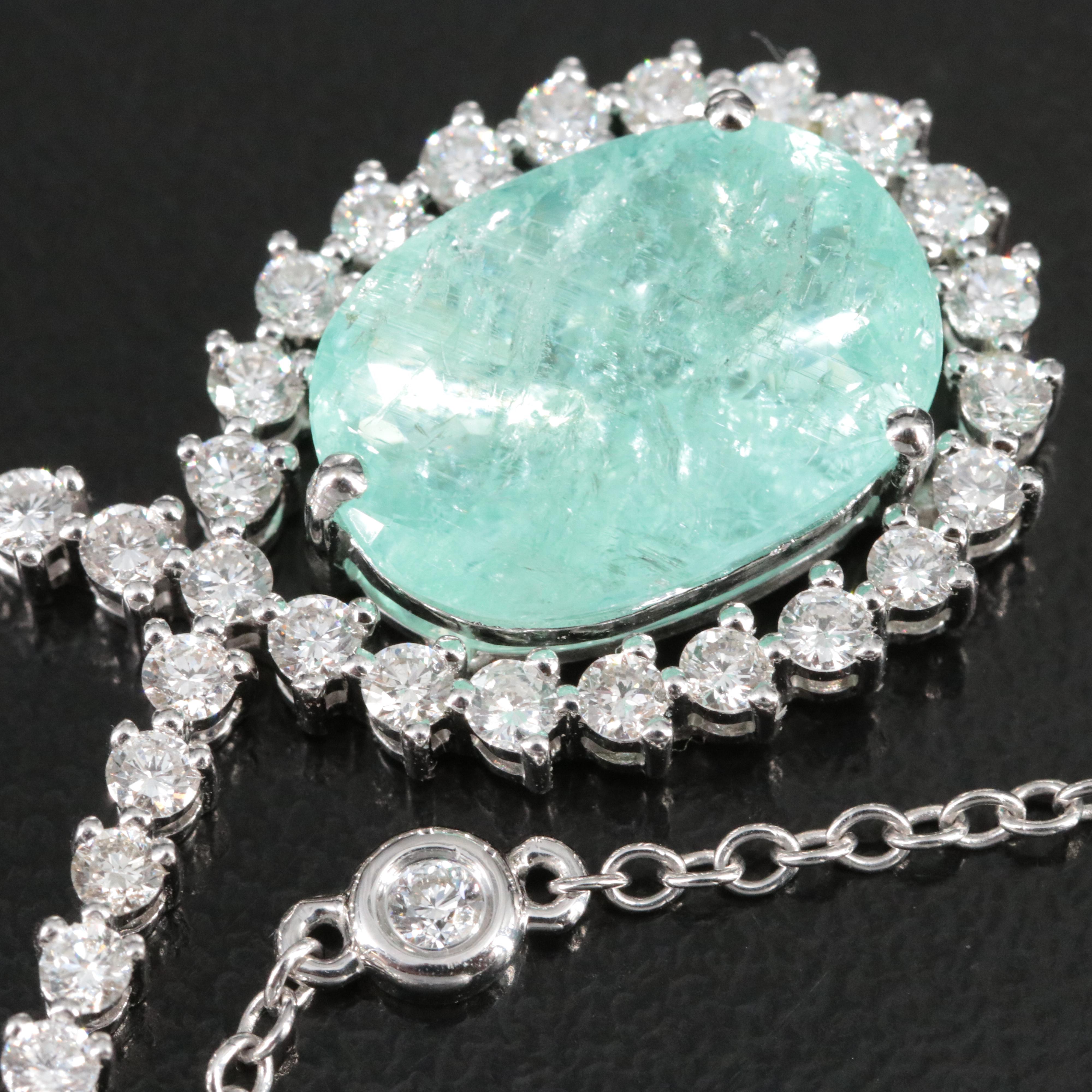 14K Tourmaline and 1.13 CTW Diamond Necklace