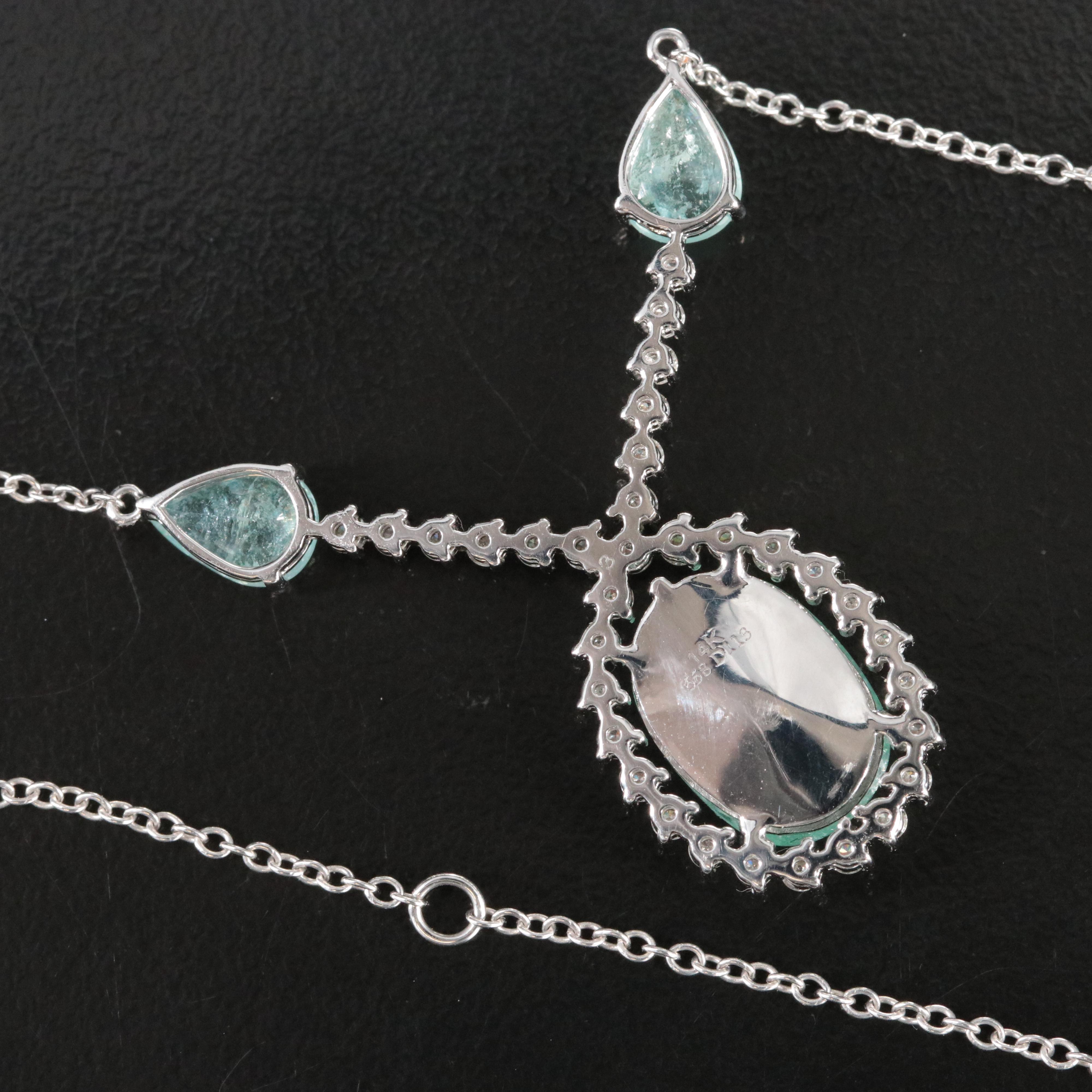 14K Tourmaline and 1.13 CTW Diamond Necklace