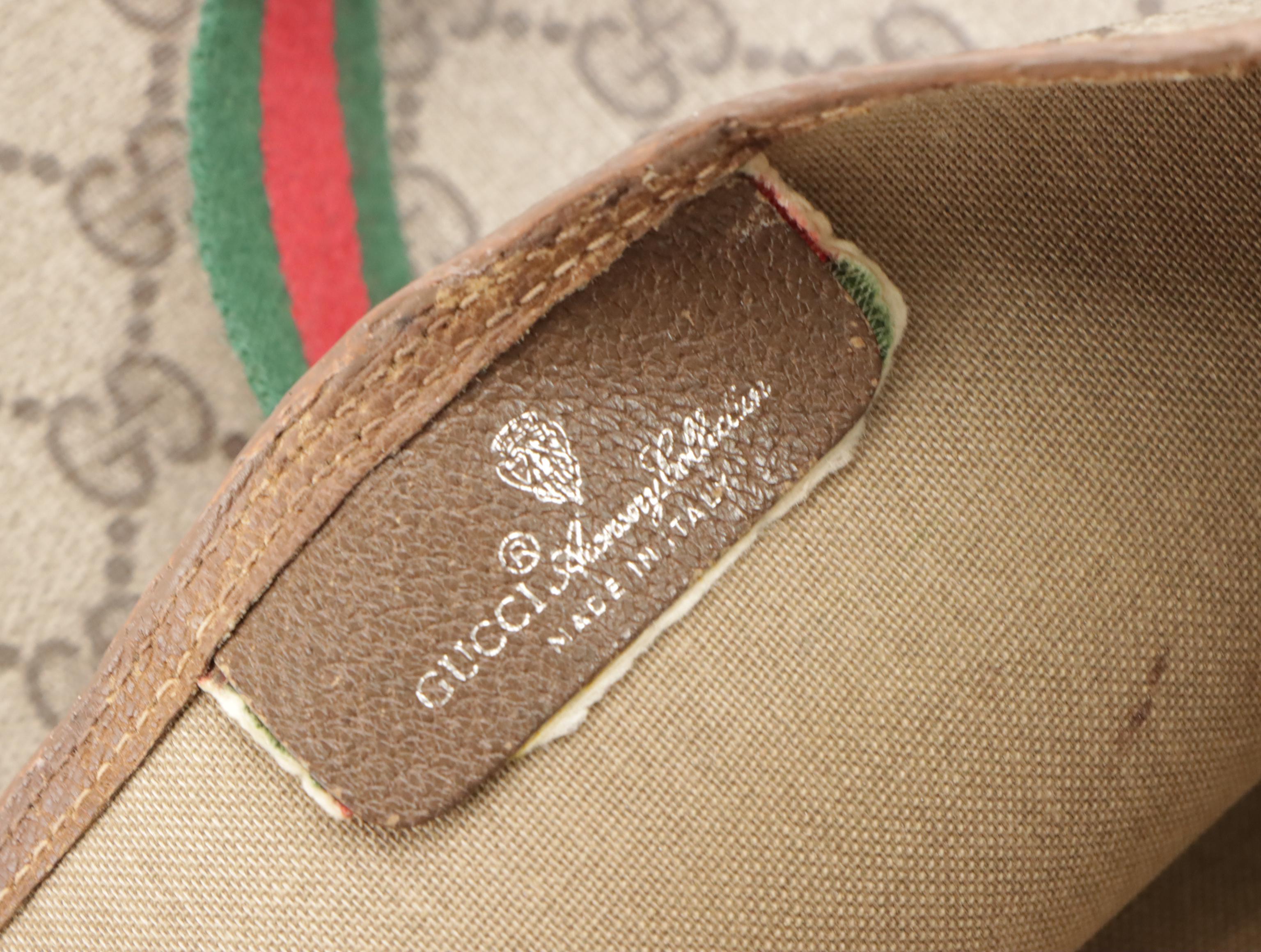 Gucci Accessory Collection Supreme Canvas, Leather, and Web Strap Shoulder Bag