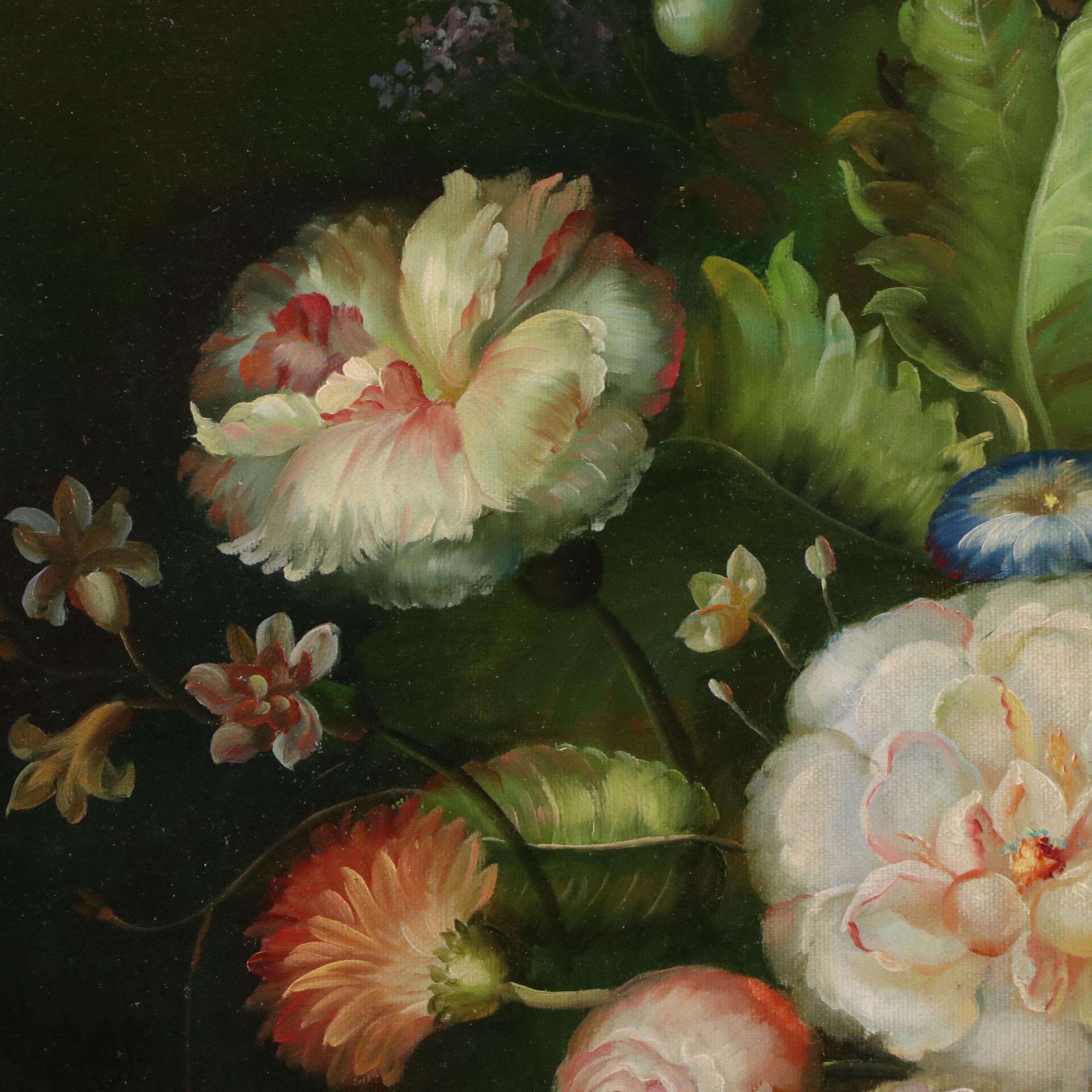 Dutch Style Floral Still Life Oil Painting, 20th Century