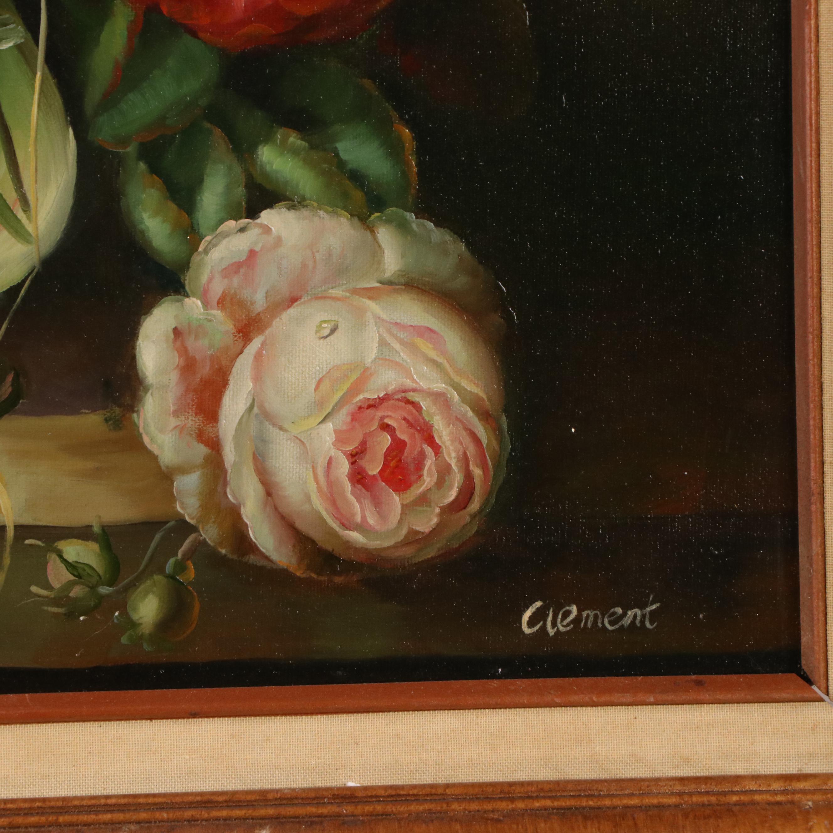 Dutch Style Floral Still Life Oil Painting, 20th Century