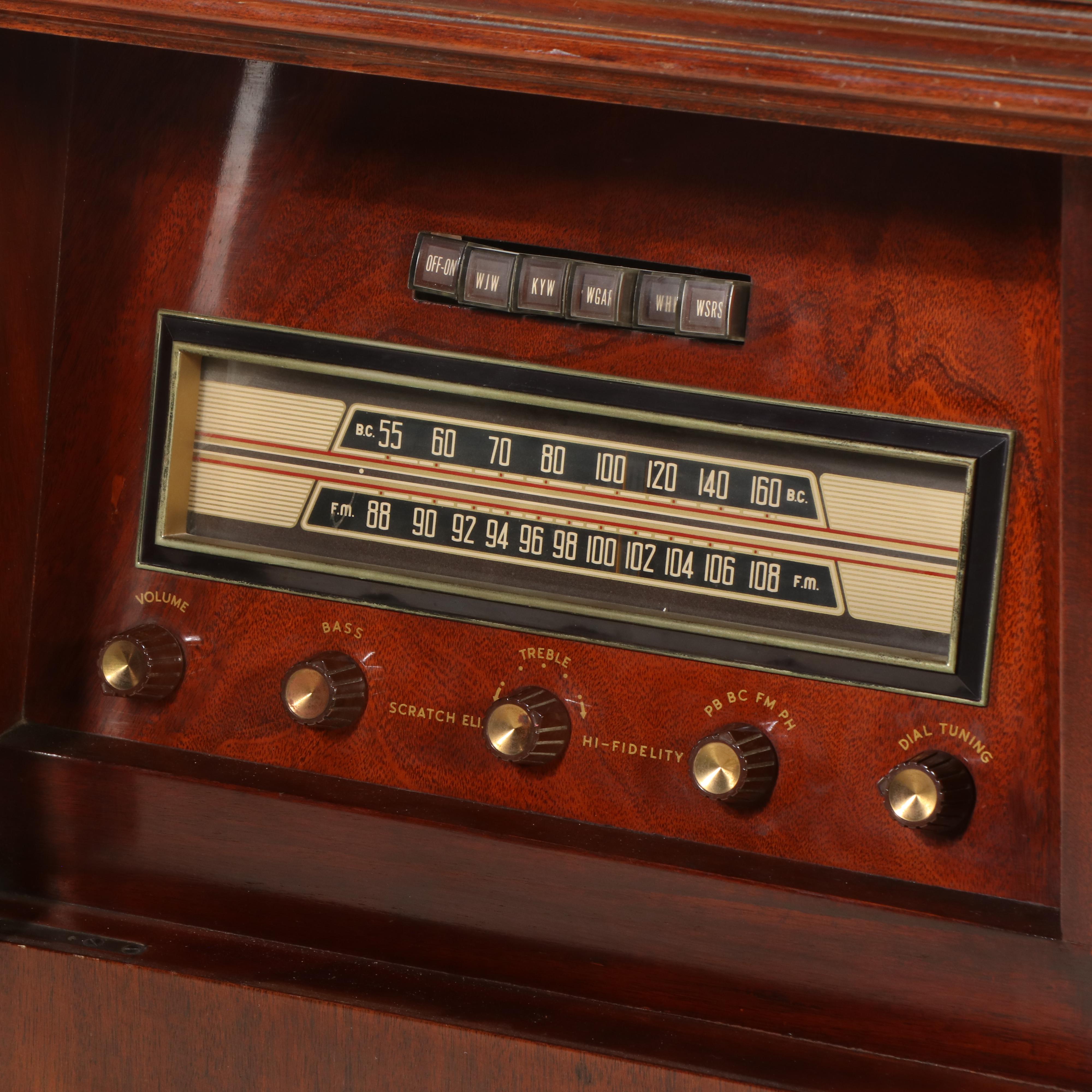 Philco Vintage Cabinet Entertainment Center, Mid-20th Century