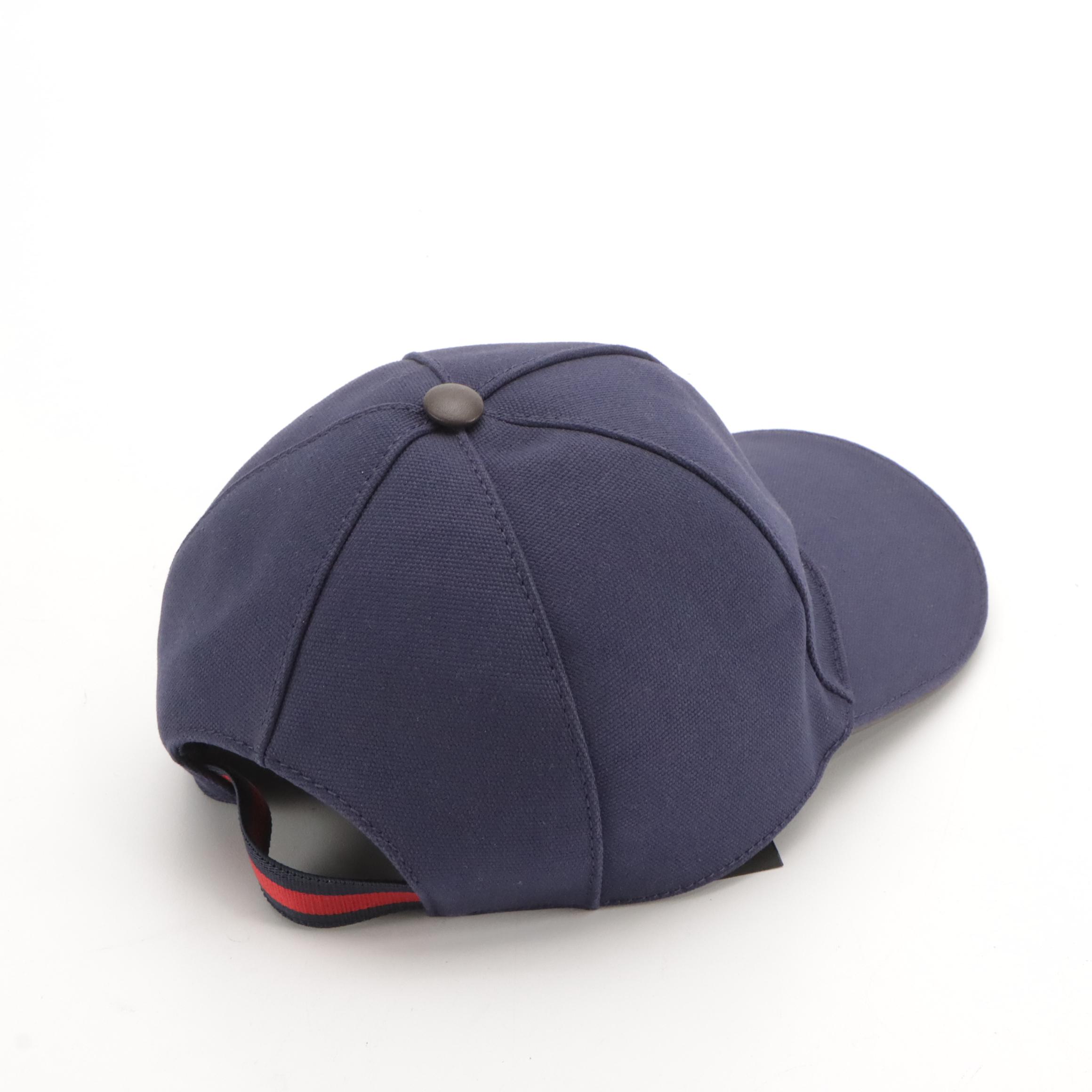 Gucci Interlocking GG Cotton Canvas Baseball Cap in Navy