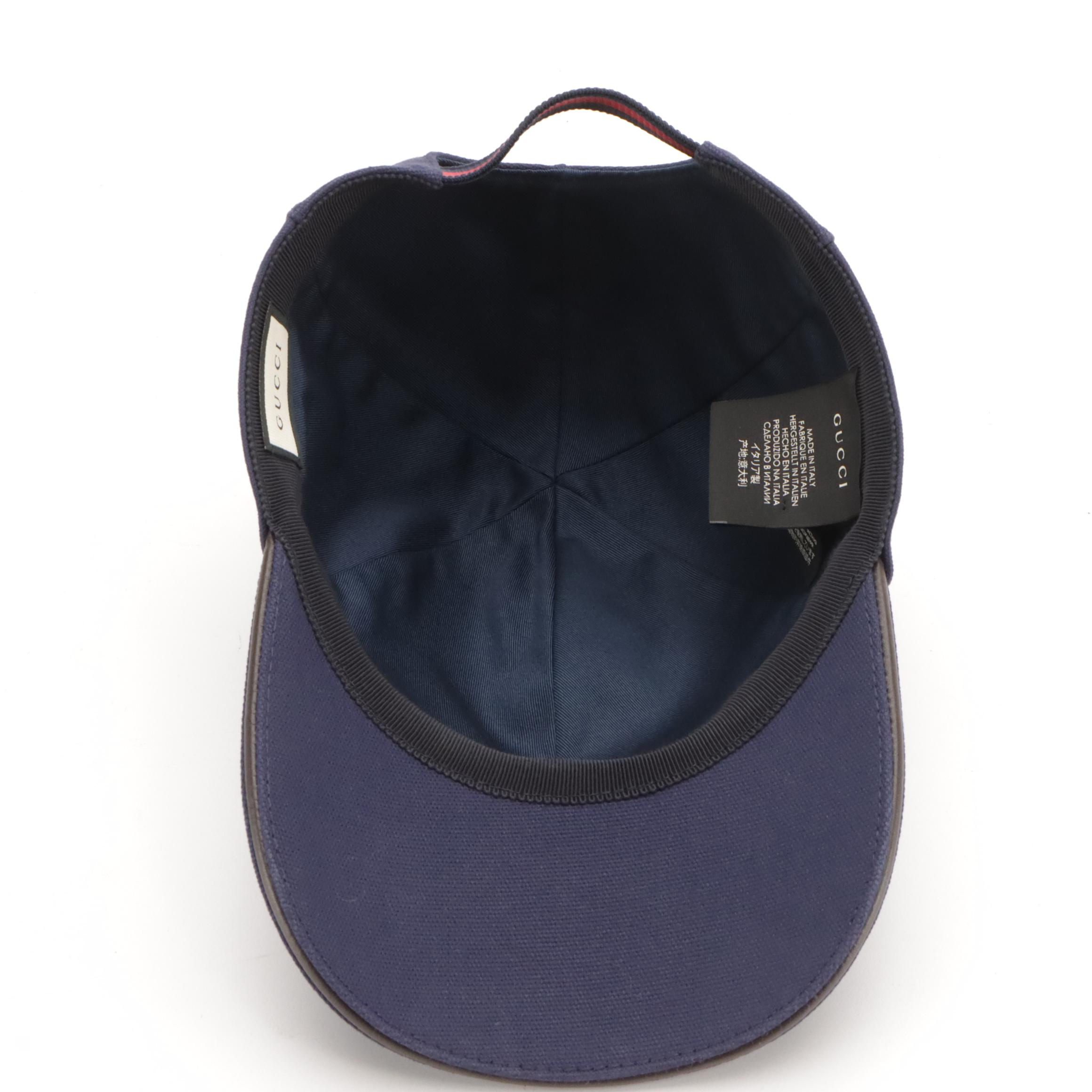 Gucci Interlocking GG Cotton Canvas Baseball Cap in Navy