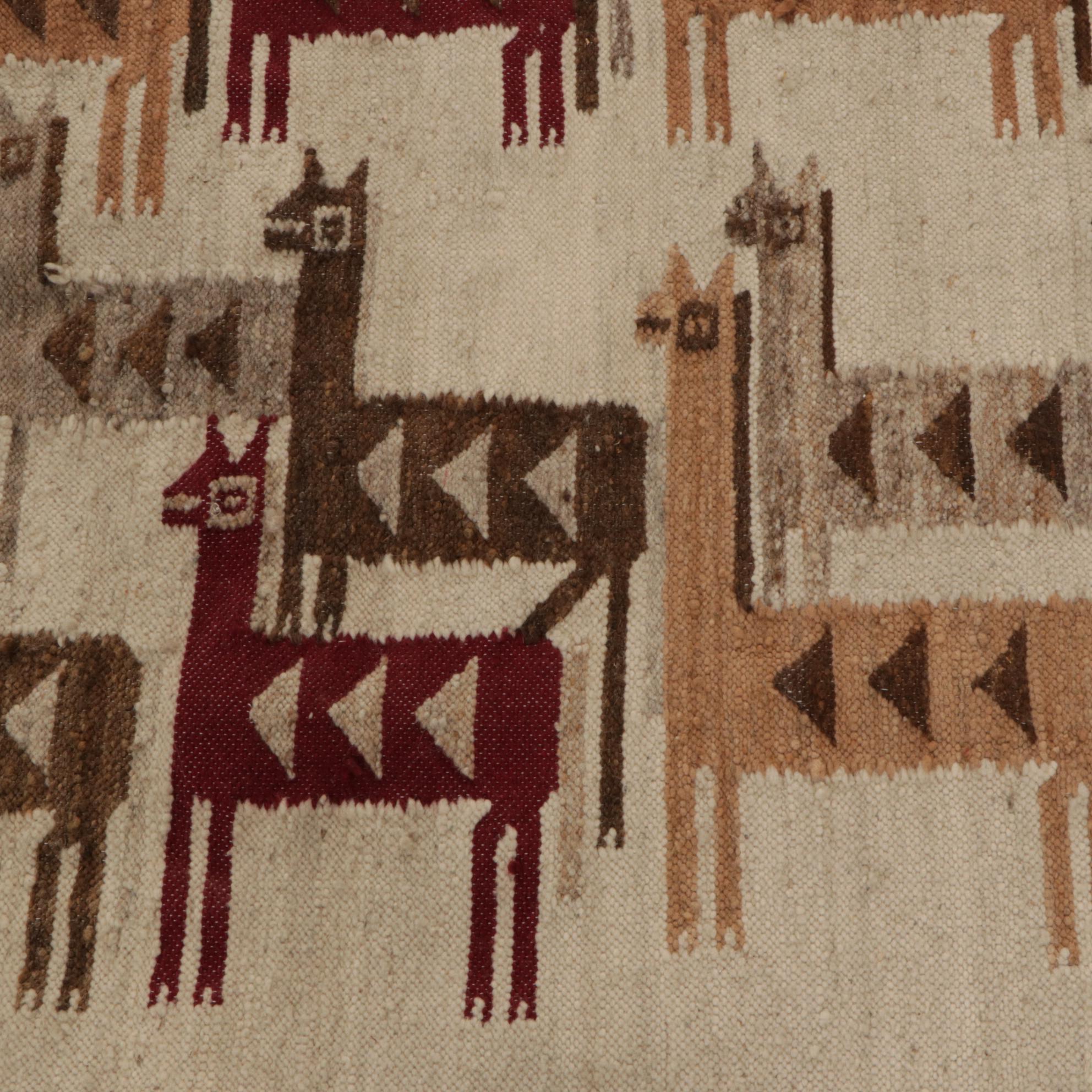 3'10 x 4'7 Handwoven South American Style Pictorial Accent Rug
