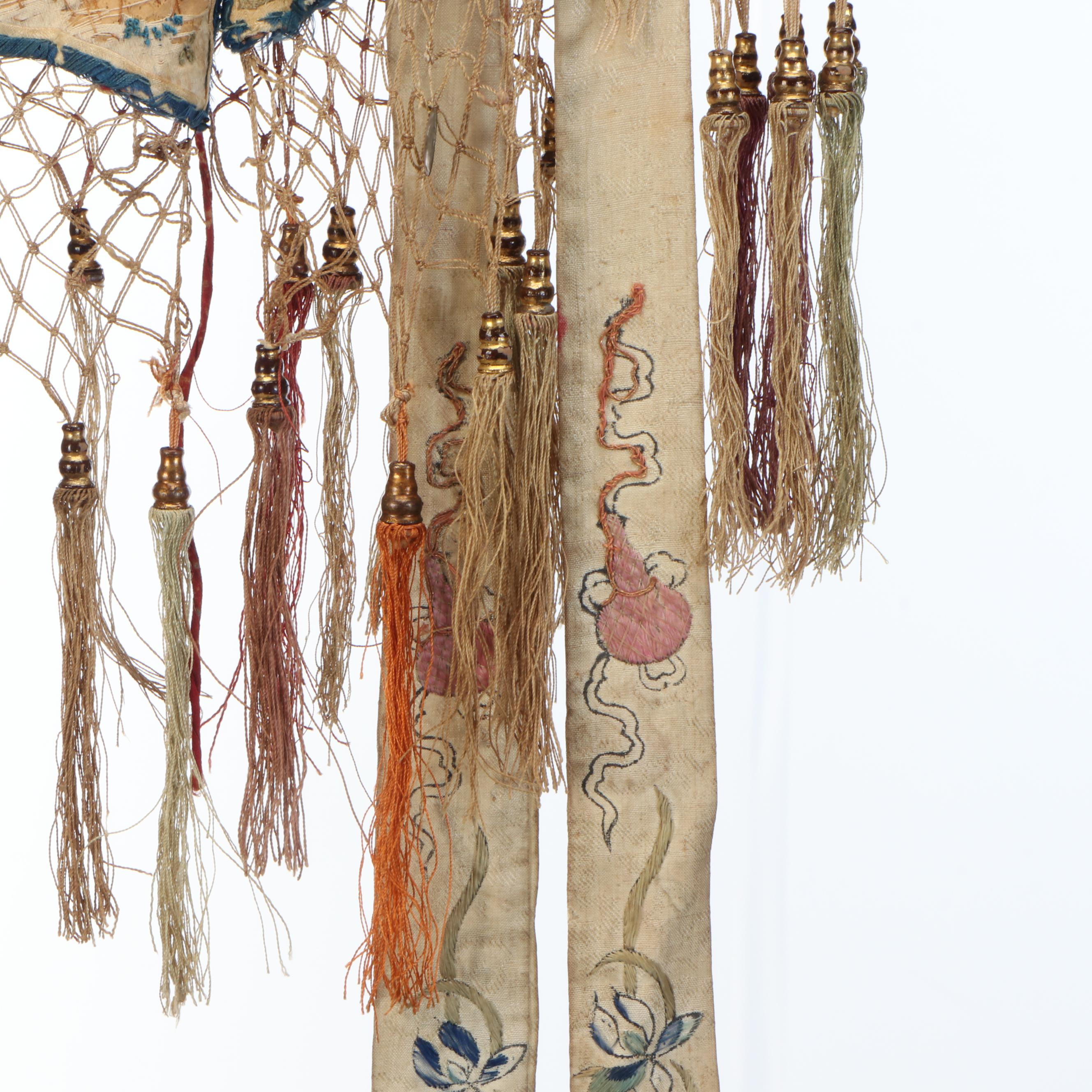 Child's Antique Chinese Handmade and Embroidered Collar Textiles