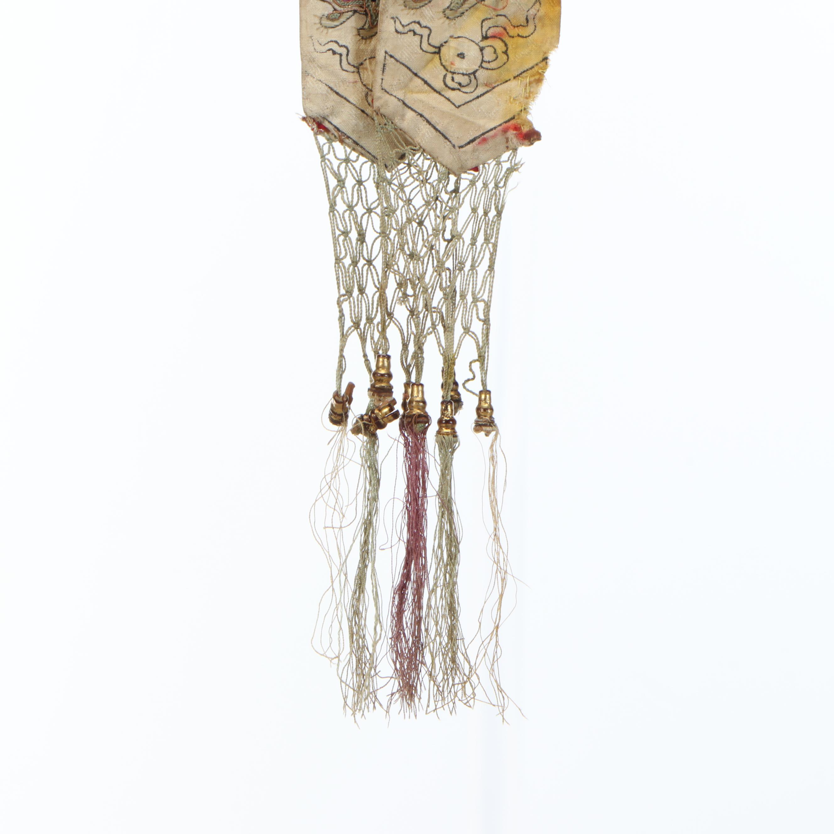 Child's Antique Chinese Handmade and Embroidered Collar Textiles