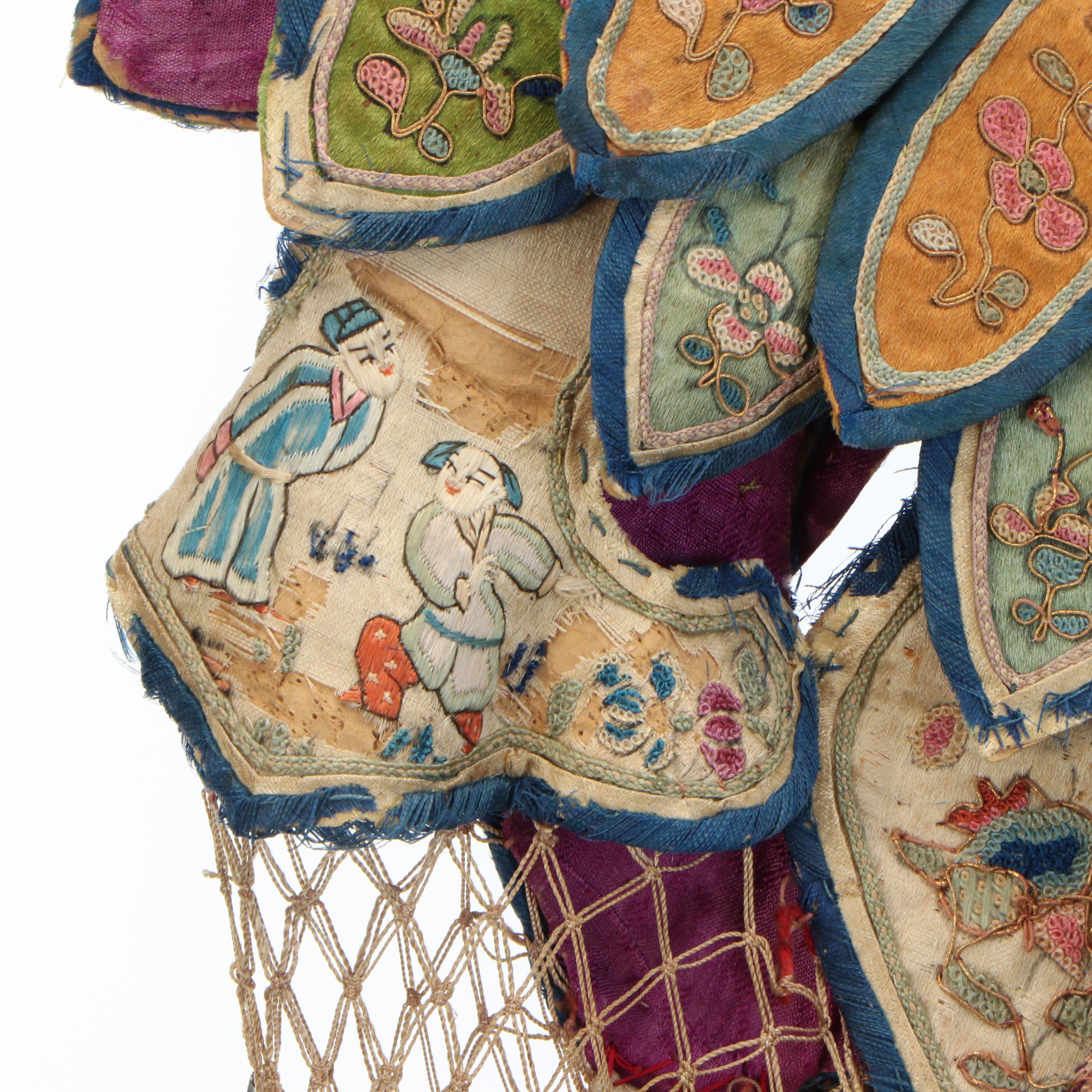 Child's Antique Chinese Handmade and Embroidered Collar Textiles