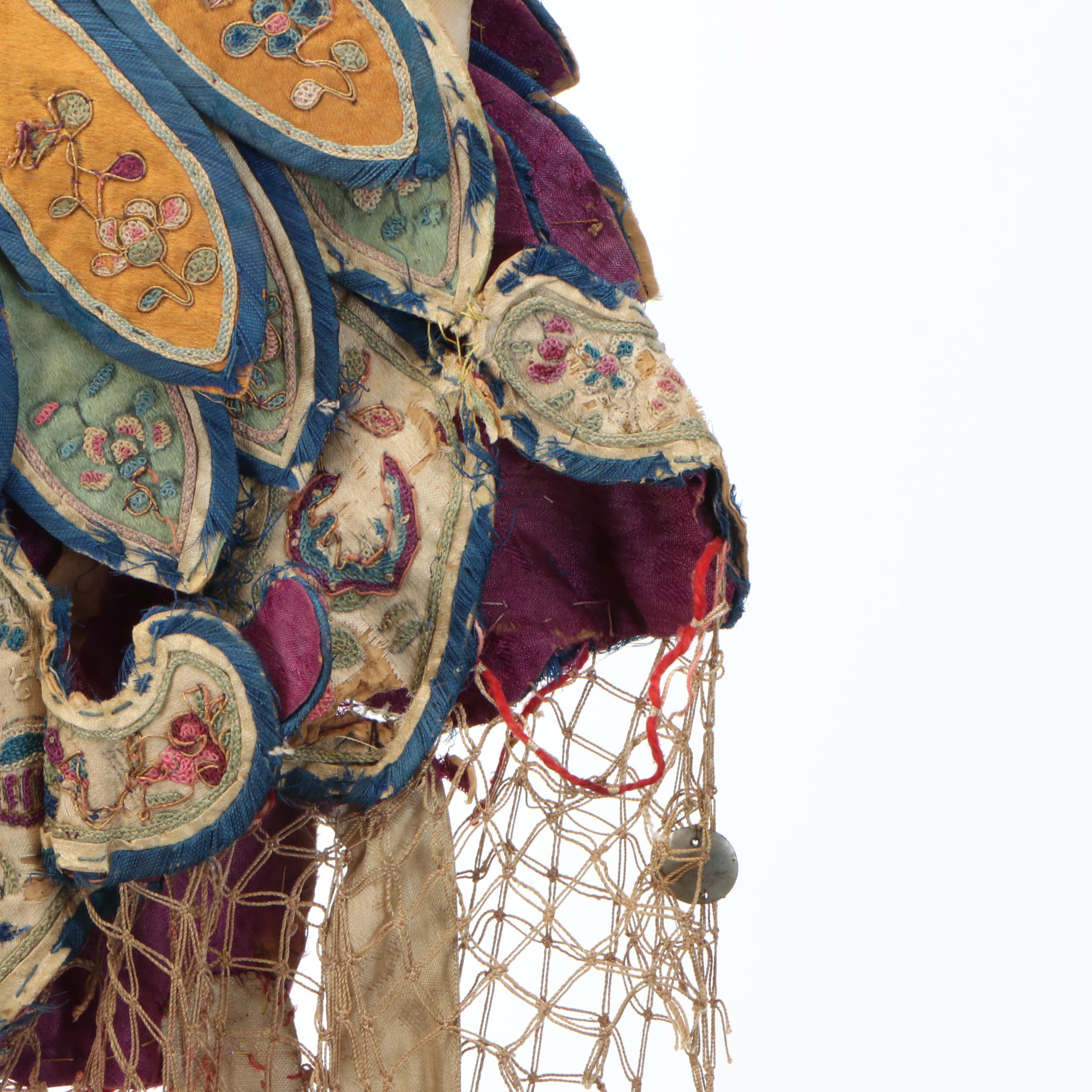 Child's Antique Chinese Handmade and Embroidered Collar Textiles