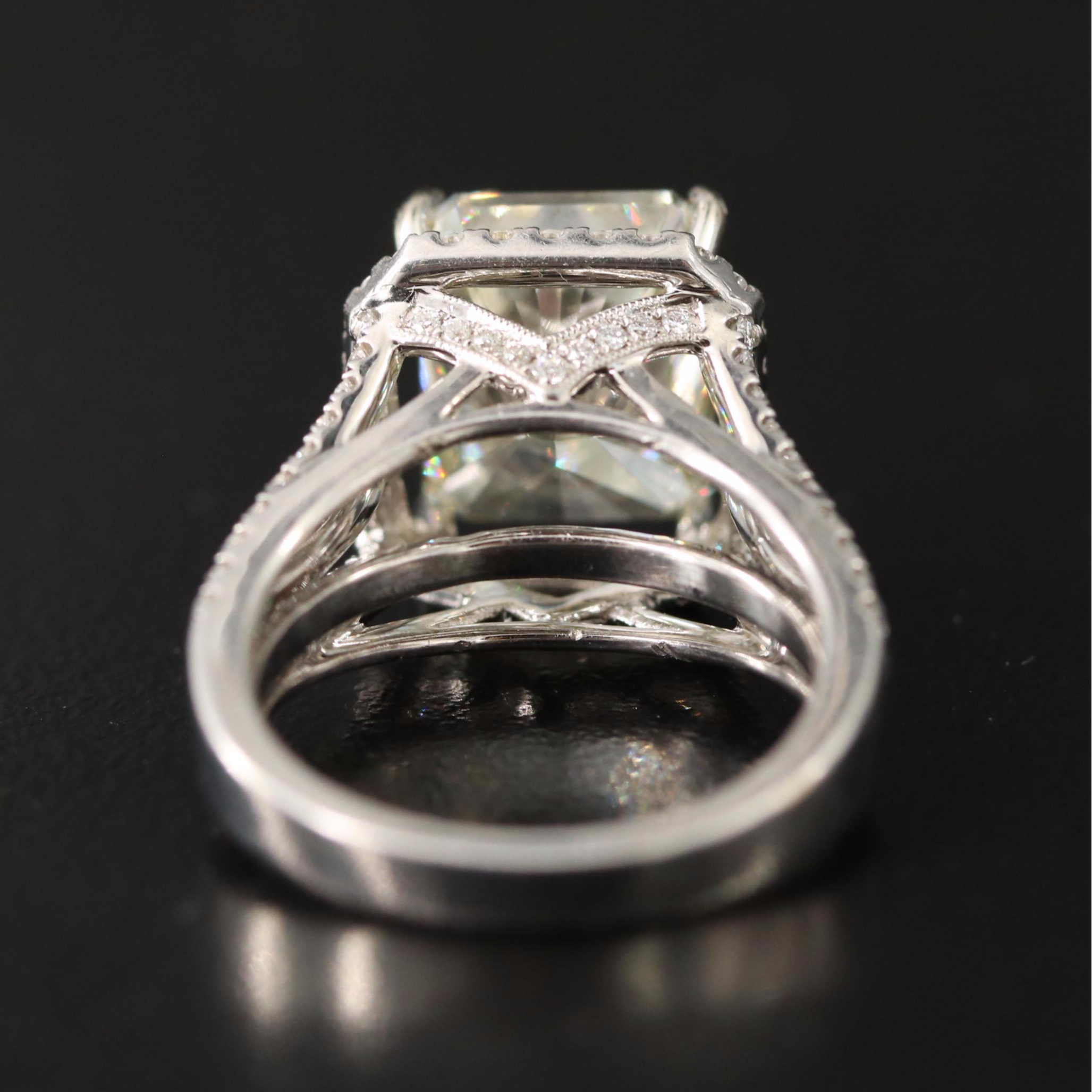 18K 6.92 CTW Diamond Ring with Lab Grown Fancy Yellow Center