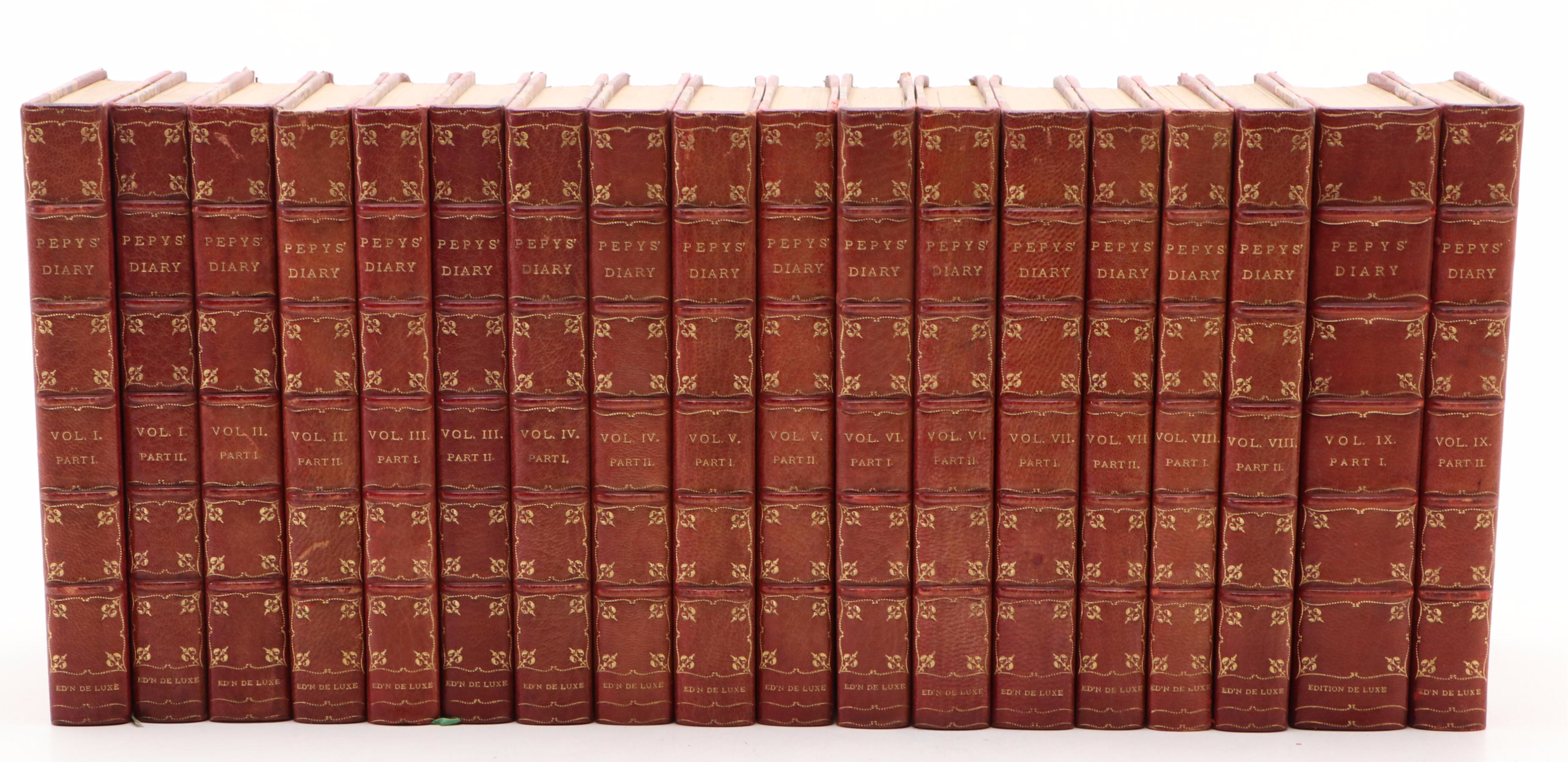 Edition De Luxe "The Diary of Samuel Pepys" Edited by Henry B. Wheatley, 1898