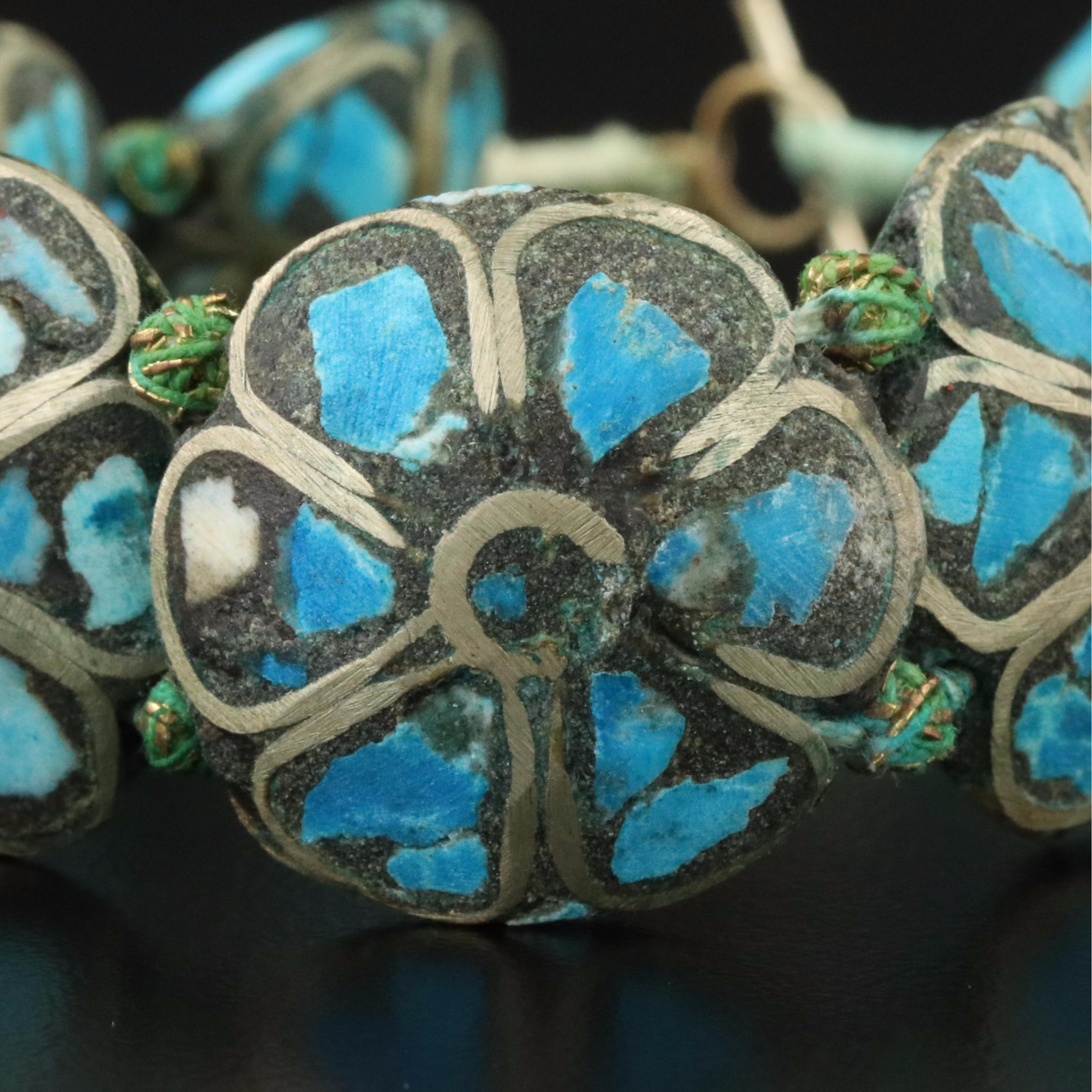 Inlay Flower Link Bracelet