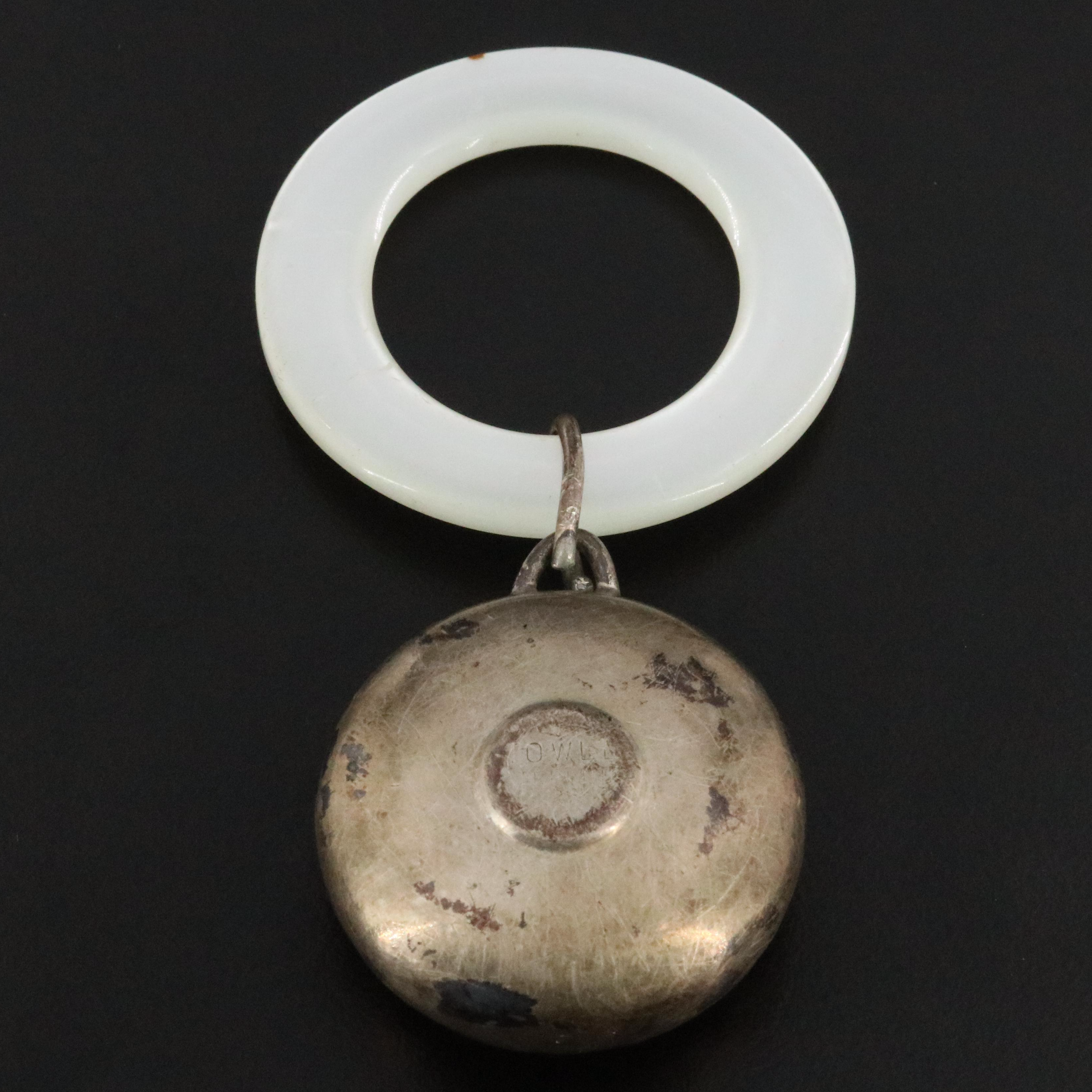 Towle Sterling and Mother-of-Pearl Teething Ring and Rattle