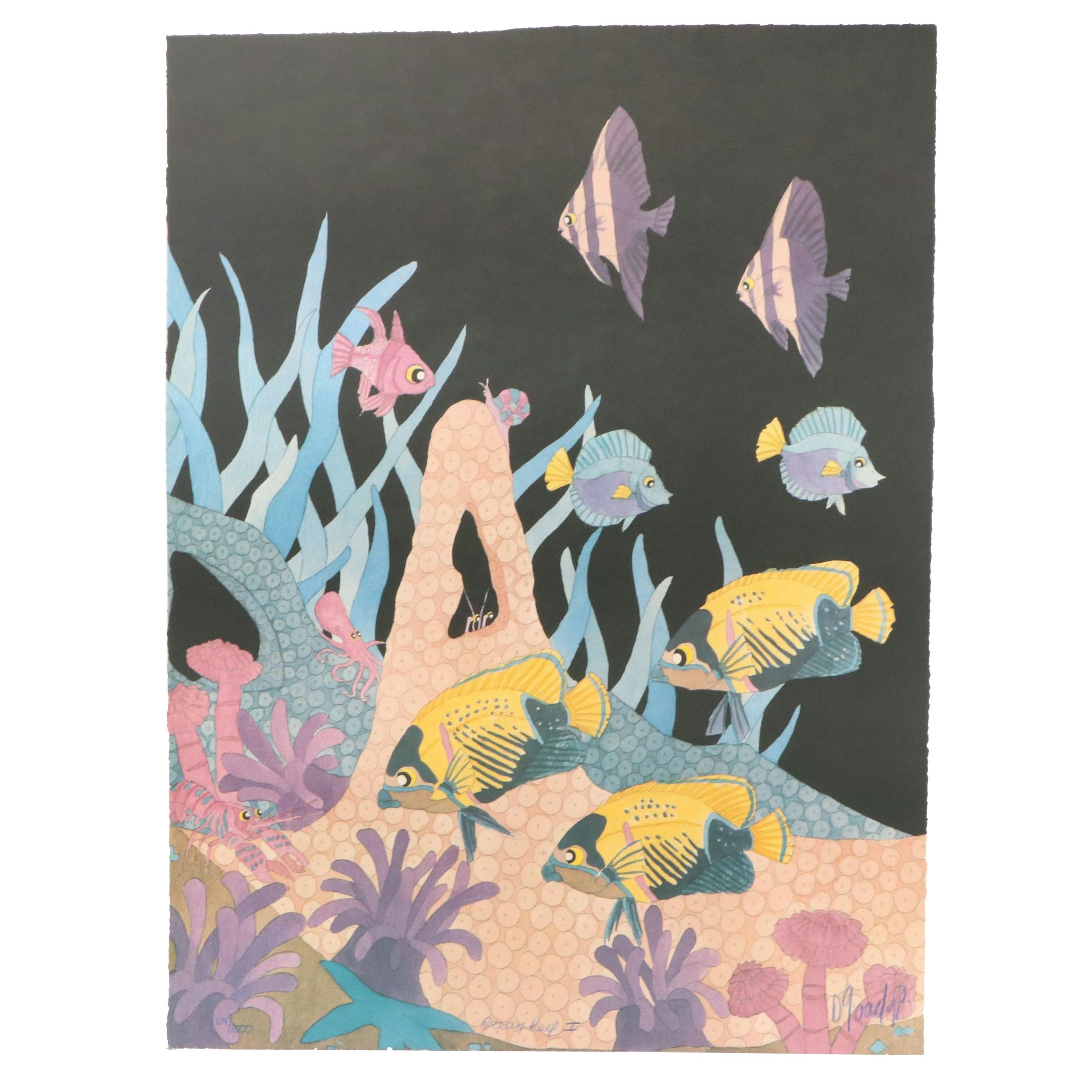 Dan Goad Offset Lithograph "Ocean Reef I," 1991