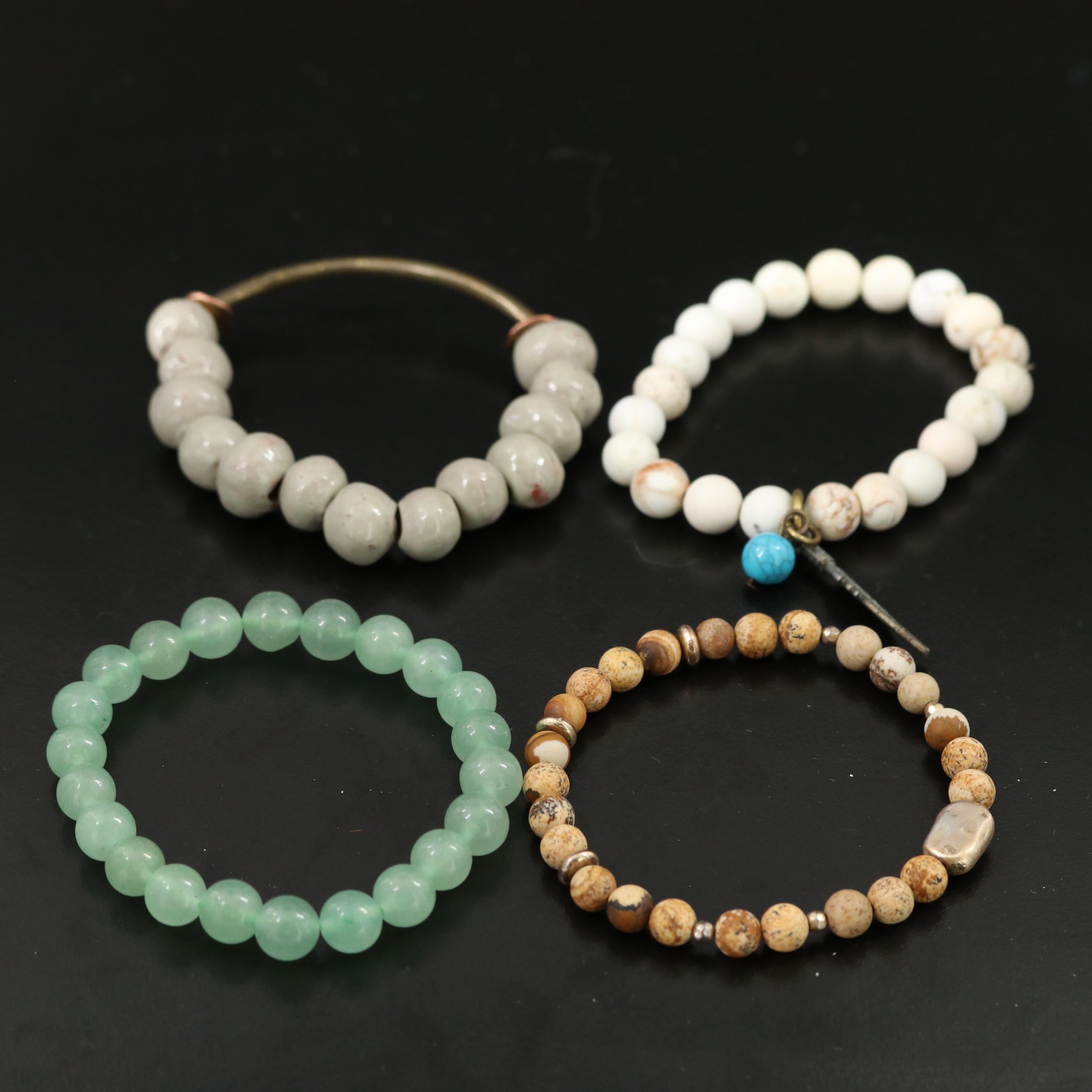 Gemstone Bracelets Including Jasper, Howlite and Aventurine